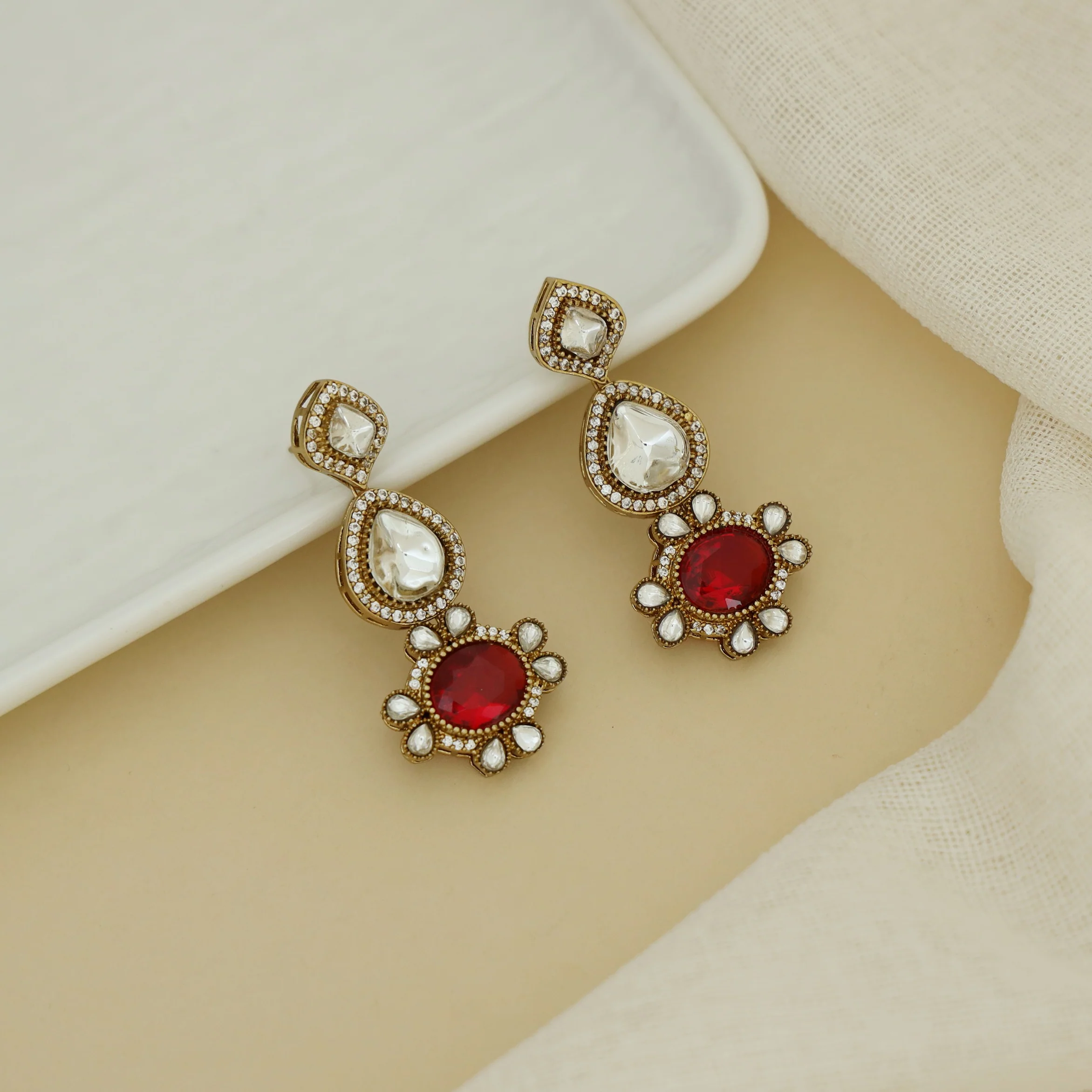 Krithina Kundan Glossy Stone Earring - Image 6