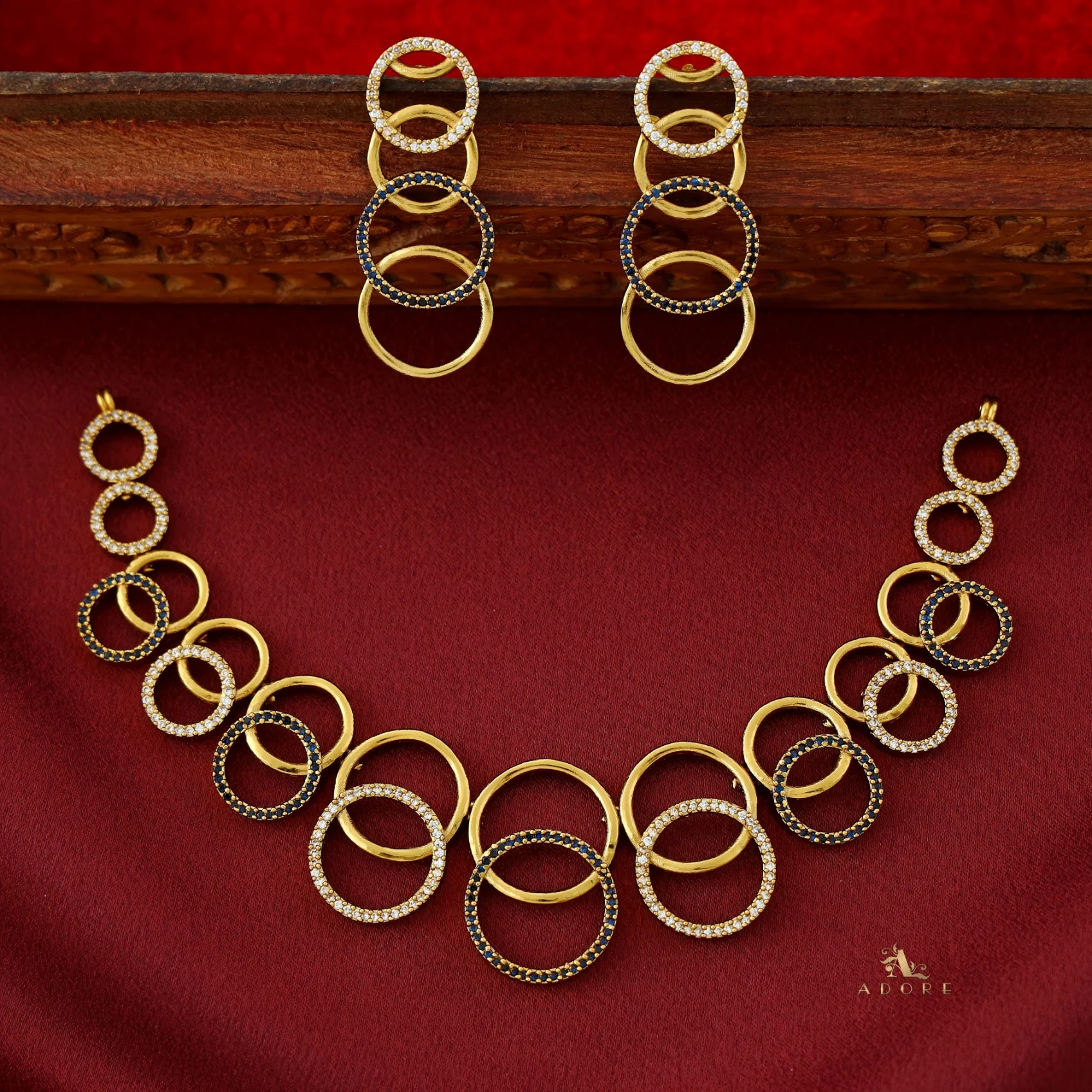 Laila AD Stone Short Neckpiece With Earring - Image 2