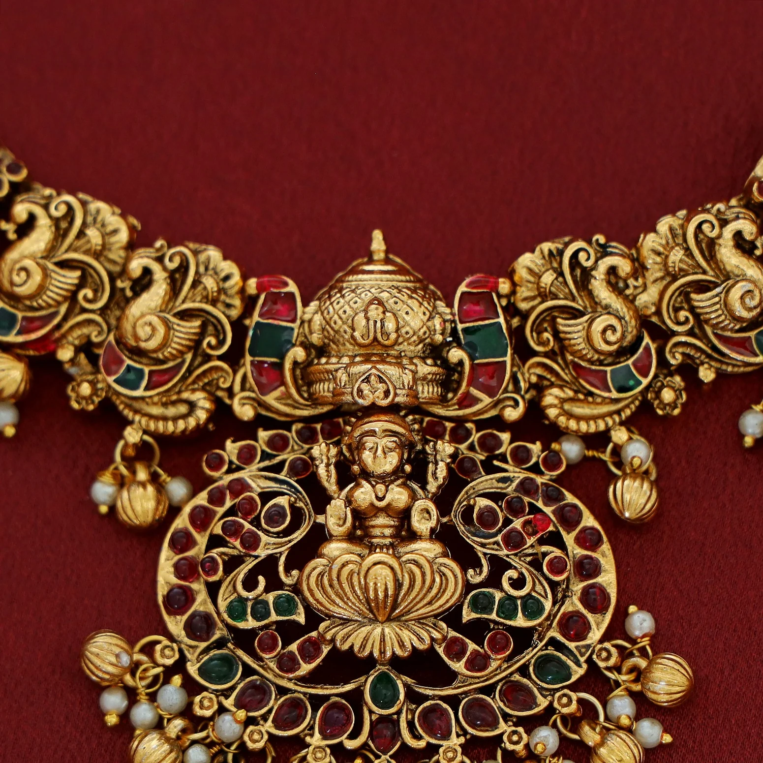 Lakshita Meenakari Devi Neckpiece With Earring - Image 5