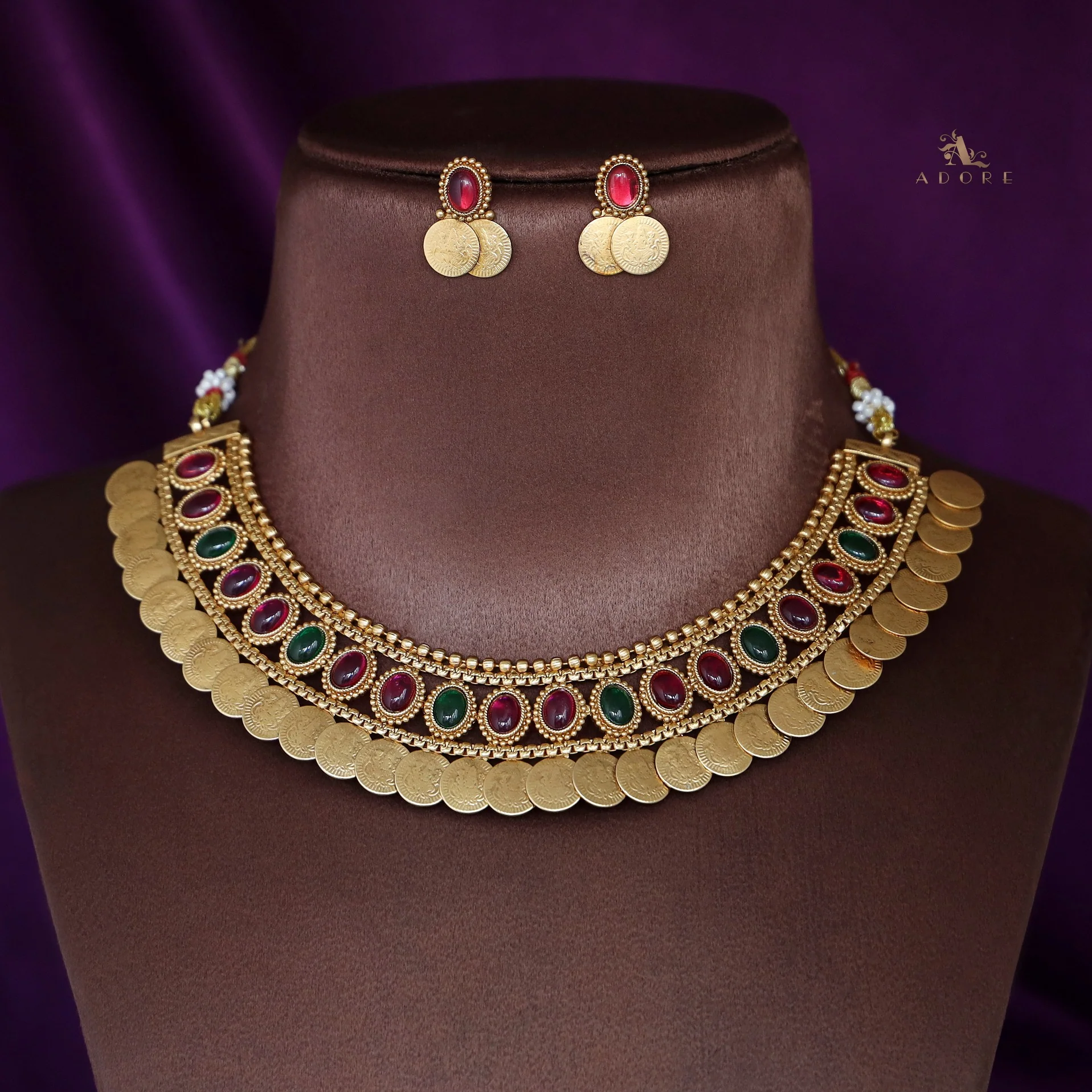 Lakshmi Kashi + Kemp Stone Neckpiece With Earring - Image 3