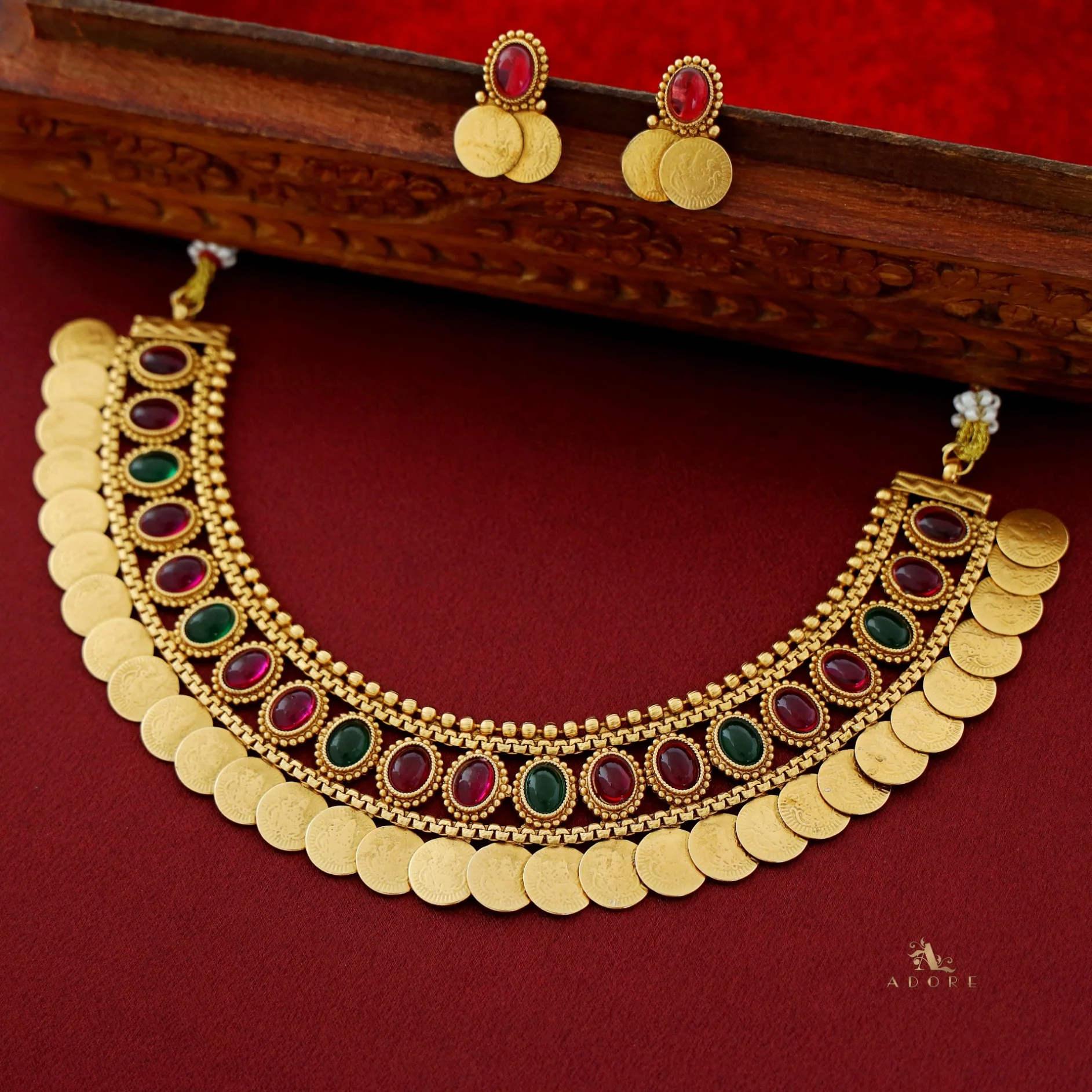 Lakshmi Kashi + Kemp Stone Neckpiece With Earring - Image 4