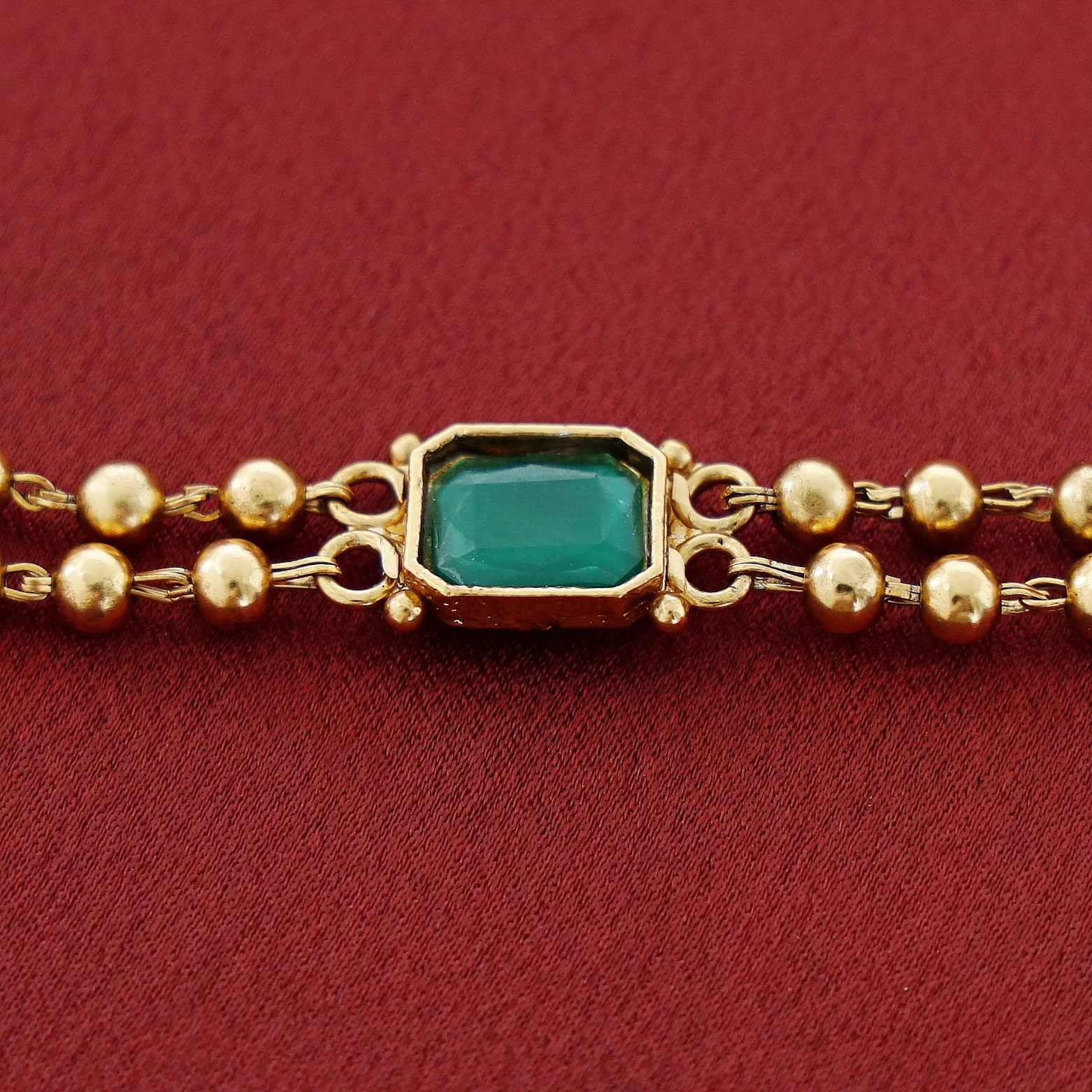 Lakshmi Golden Ball Long Haram with Earring - Image 8