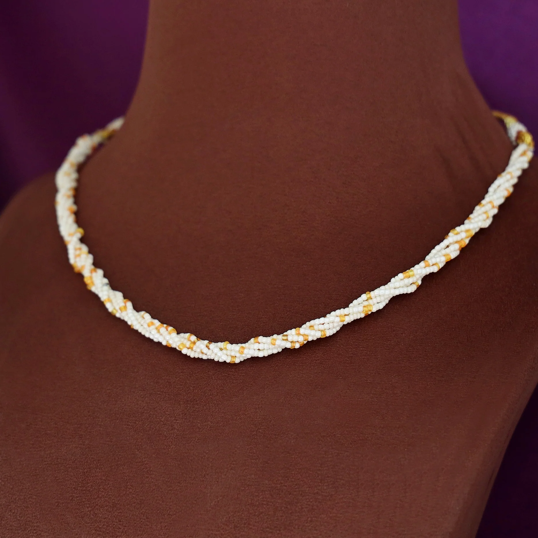 Layered Pearl Bead Short Neckpiece/Choker - Image 5