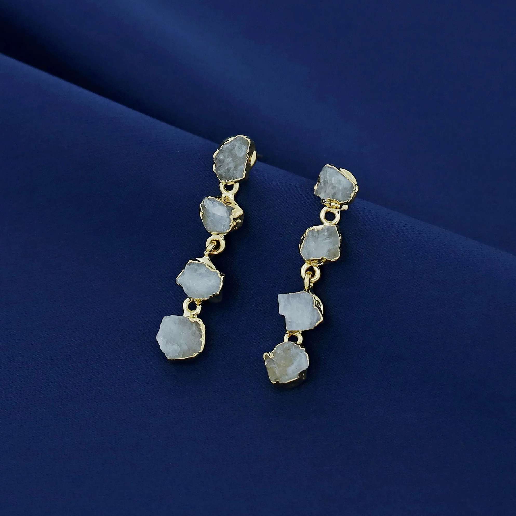 Tetra Electro Plated Raw Stone Earring - Image 6