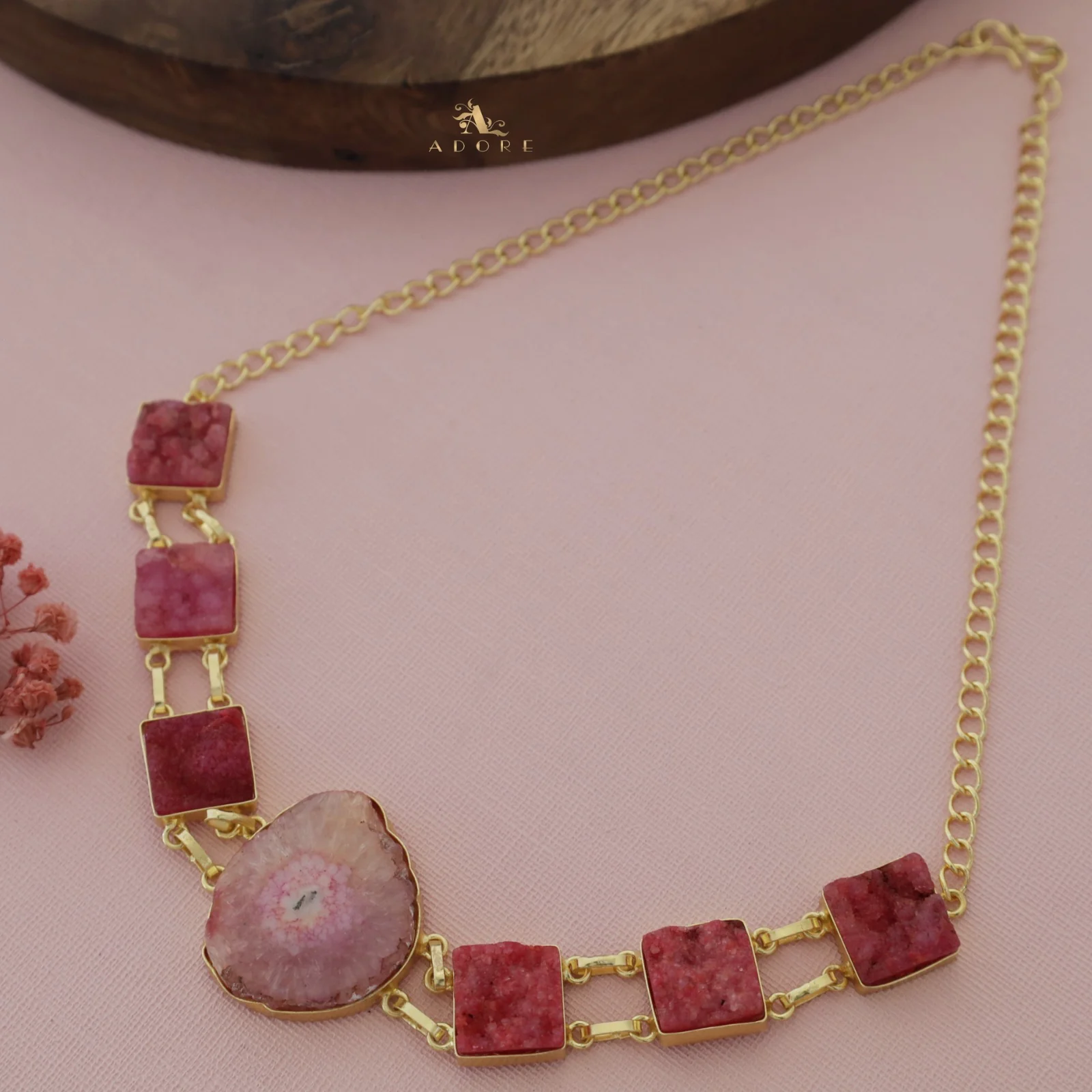 Lavani Solar Agate + Druzy Choker / Short Neckpiece - Image 22