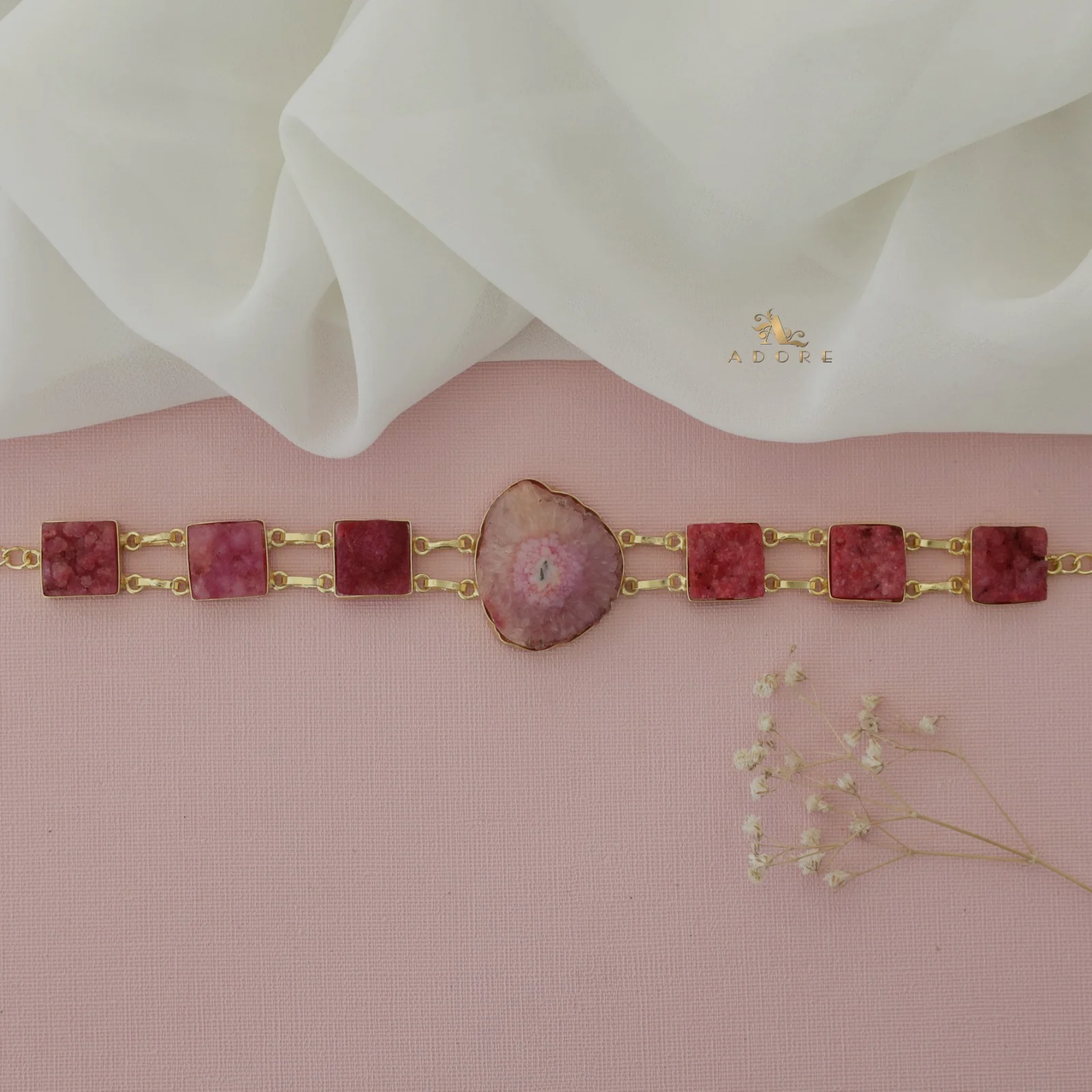 Lavani Solar Agate + Druzy Choker / Short Neckpiece - Image 23