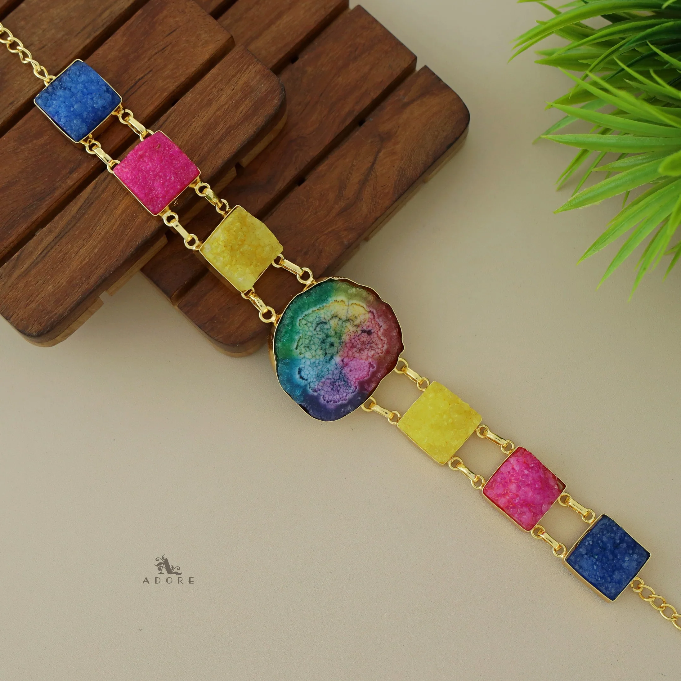 Lavani Solar Agate + Druzy Choker / Short Neckpiece - Image 24