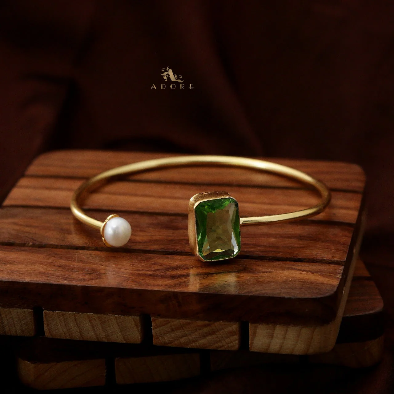 Lexi Rectangle Glossy With Pearl Bracelet - Image 6