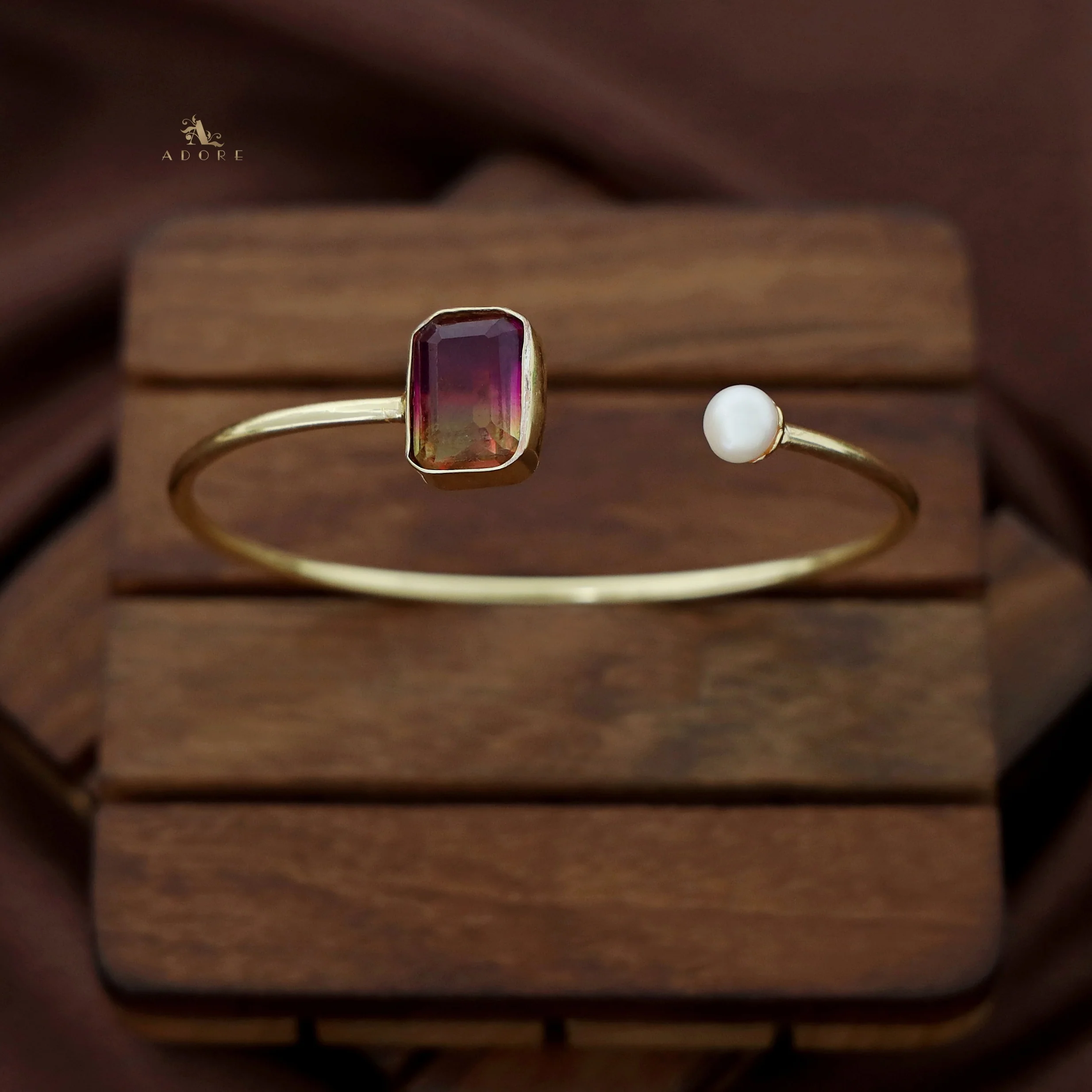 Lexi Rectangle Glossy With Pearl Bracelet - Image 8