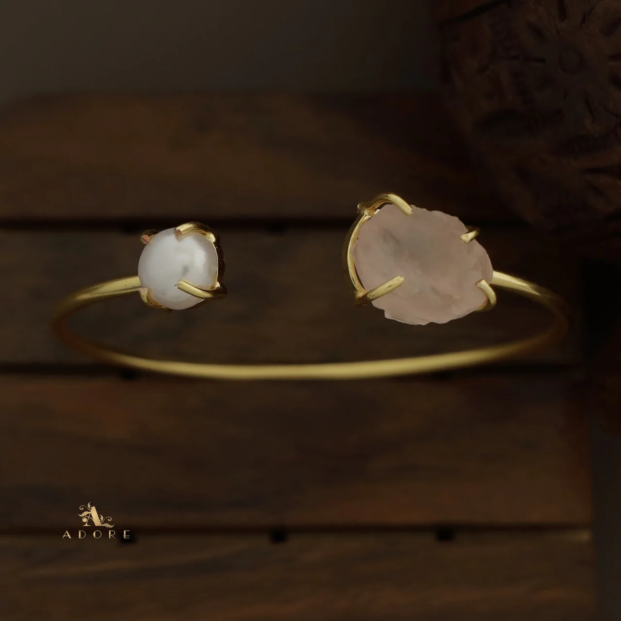 Libra Claw Dyed & Raw Stone + Pearl Bangle - Image 27