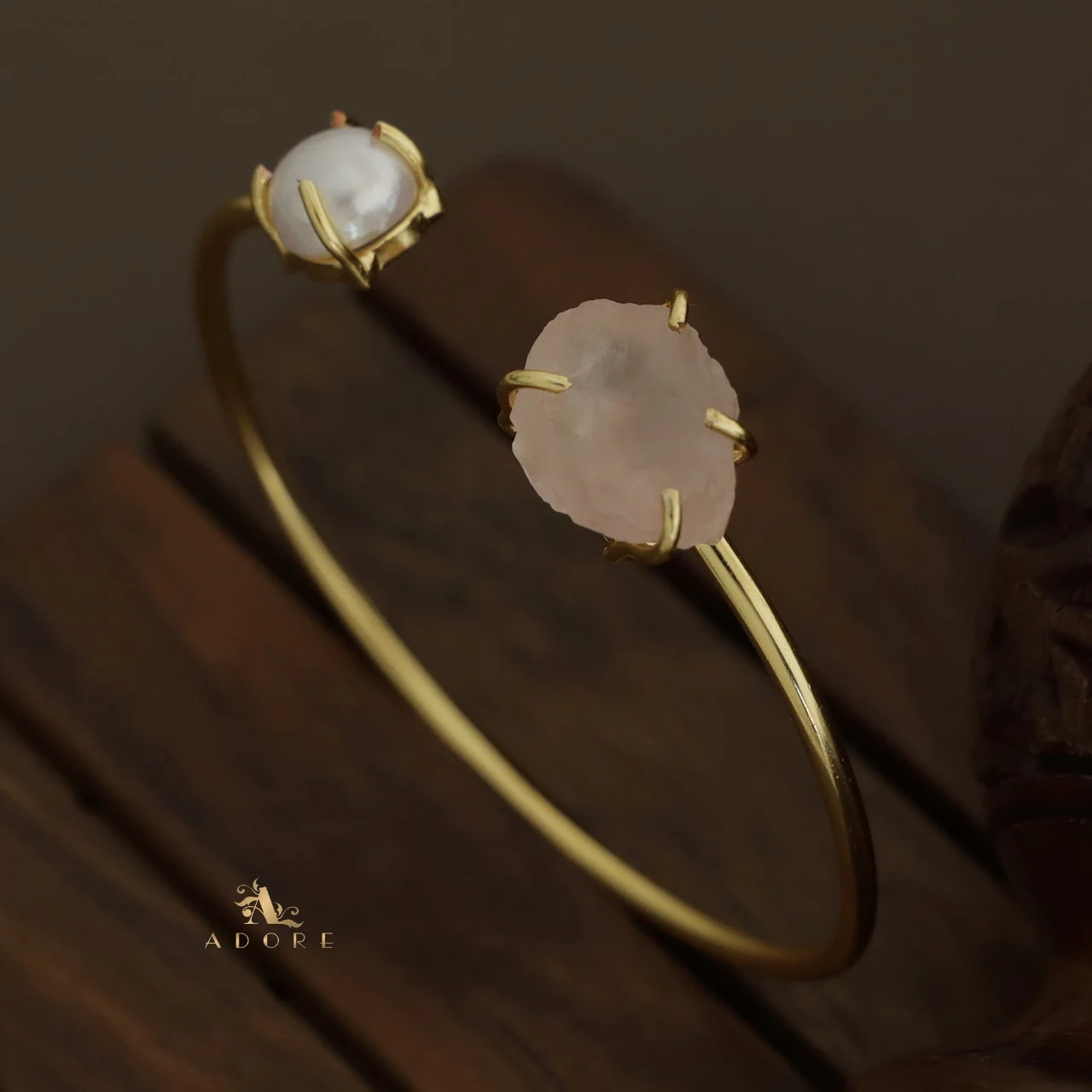 Libra Claw Dyed & Raw Stone + Pearl Bangle - Image 29