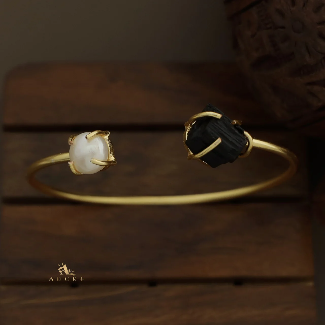 Libra Claw Dyed & Raw Stone + Pearl Bangle - Image 31