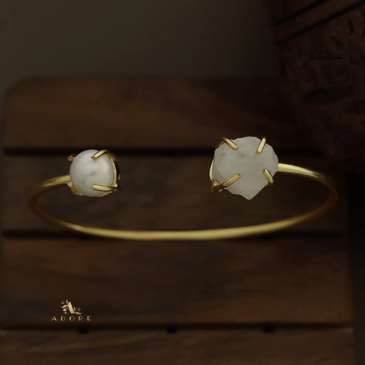 Libra Claw Dyed & Raw Stone + Pearl Bangle - Image 38