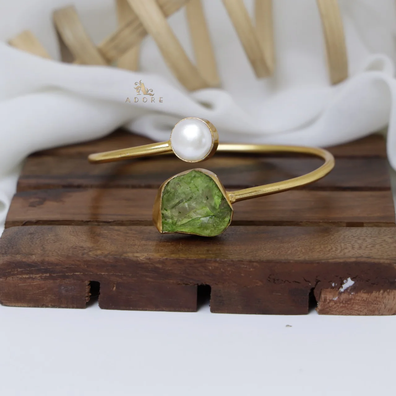 Libra Dyed & Raw Stone + Pearl Bangle - Image 13