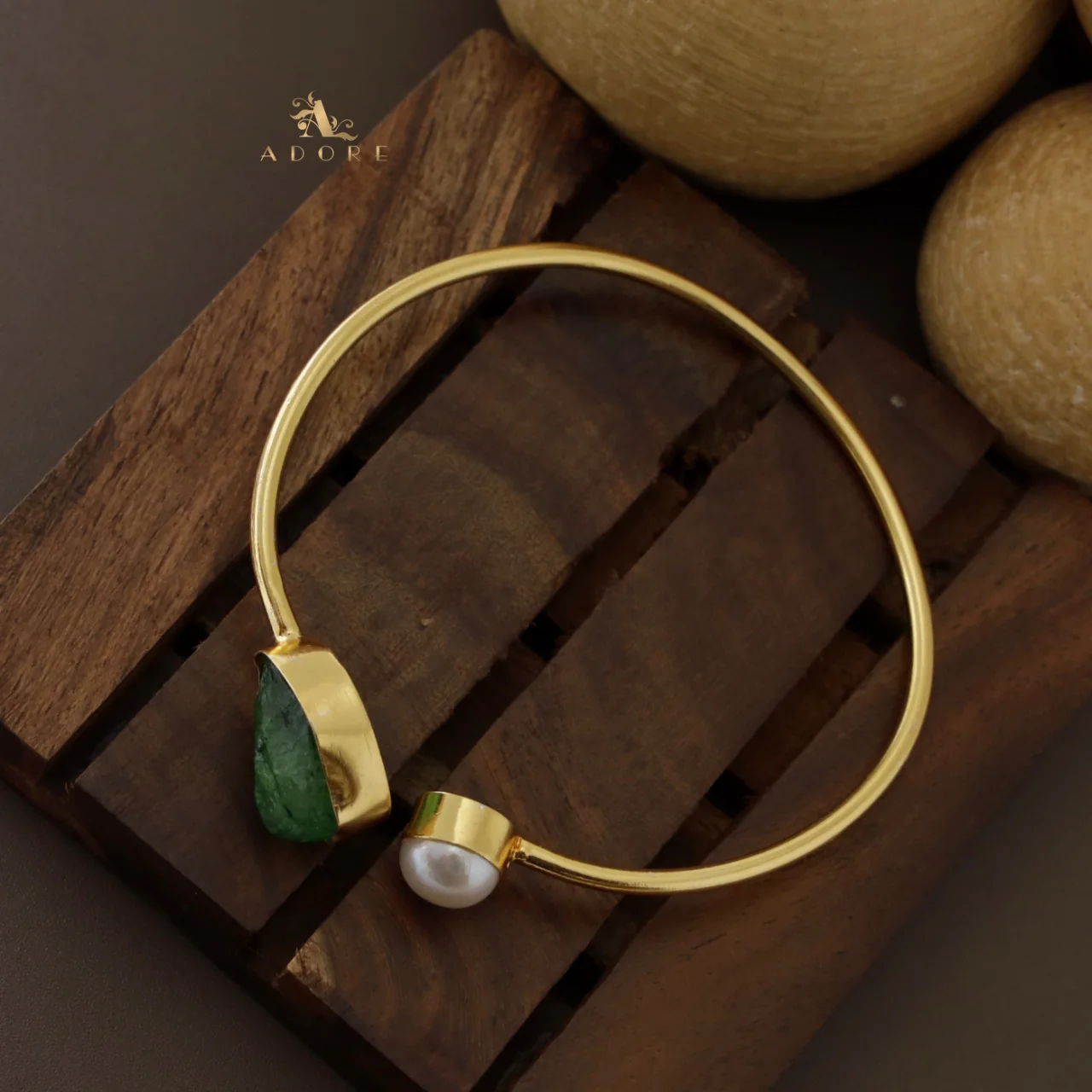 Libra Dyed & Raw Stone + Pearl Bangle - Image 17