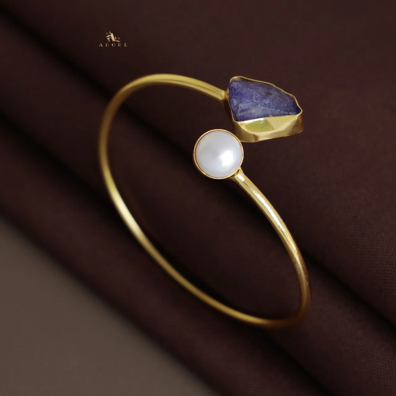 Libra Dyed & Raw Stone + Pearl Bangle - Image 19