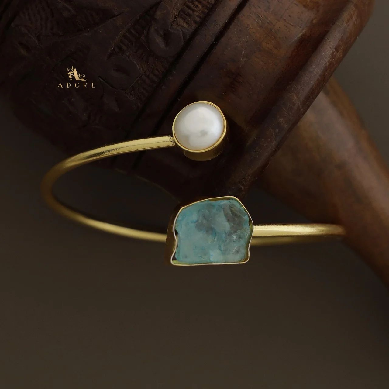 Libra Dyed & Raw Stone + Pearl Bangle - Image 20