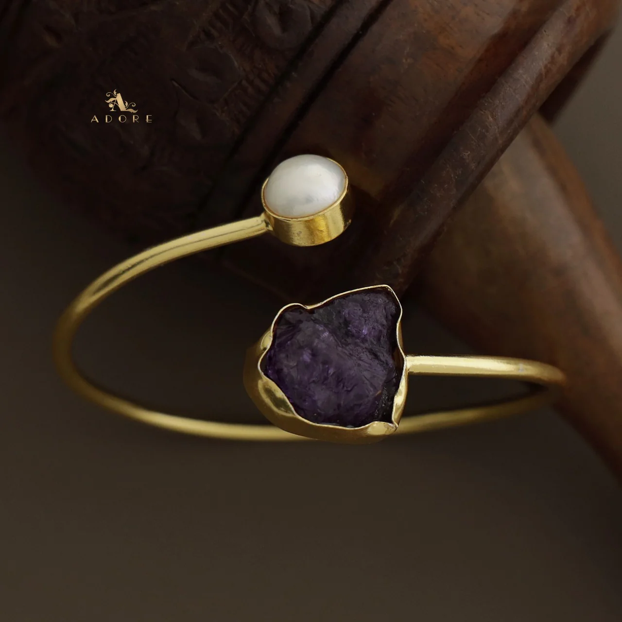 Libra Dyed & Raw Stone + Pearl Bangle - Image 24