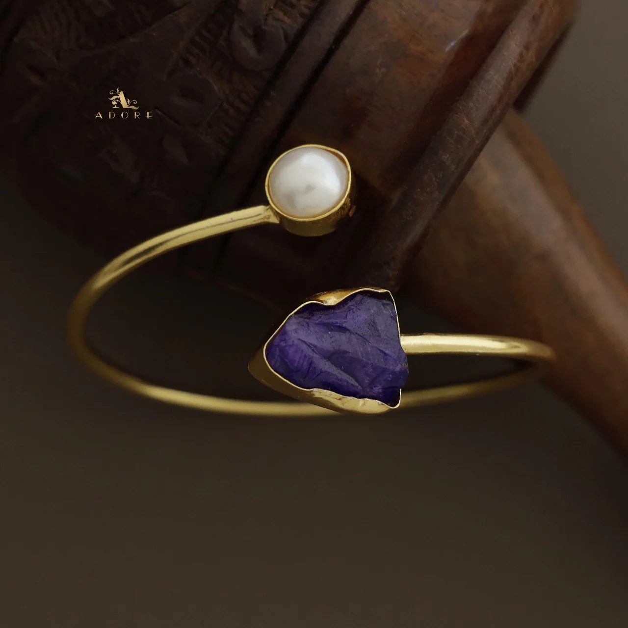 Libra Dyed & Raw Stone + Pearl Bangle - Image 25