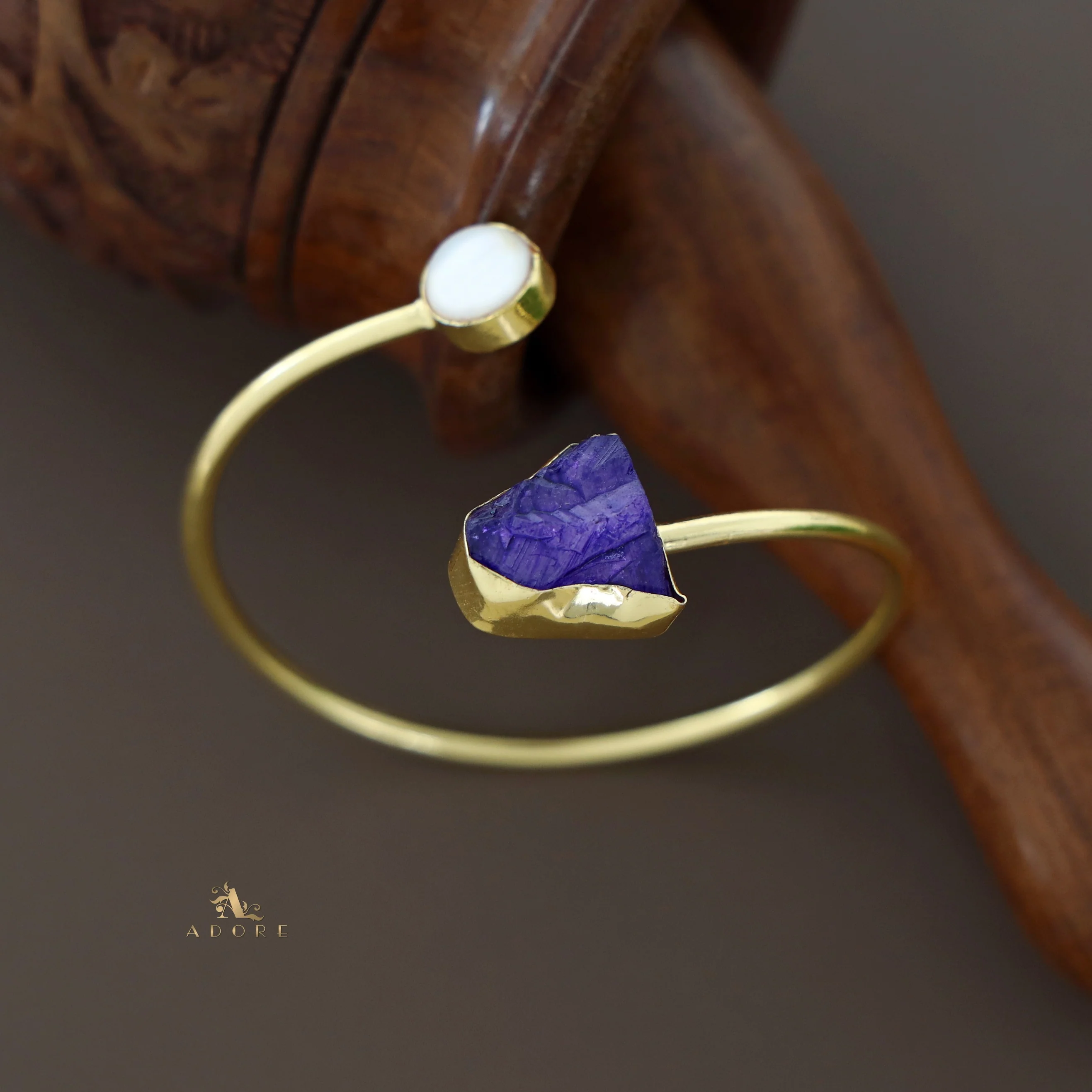 Libra Dyed & Raw Stone + Pearl Bangle - Image 27