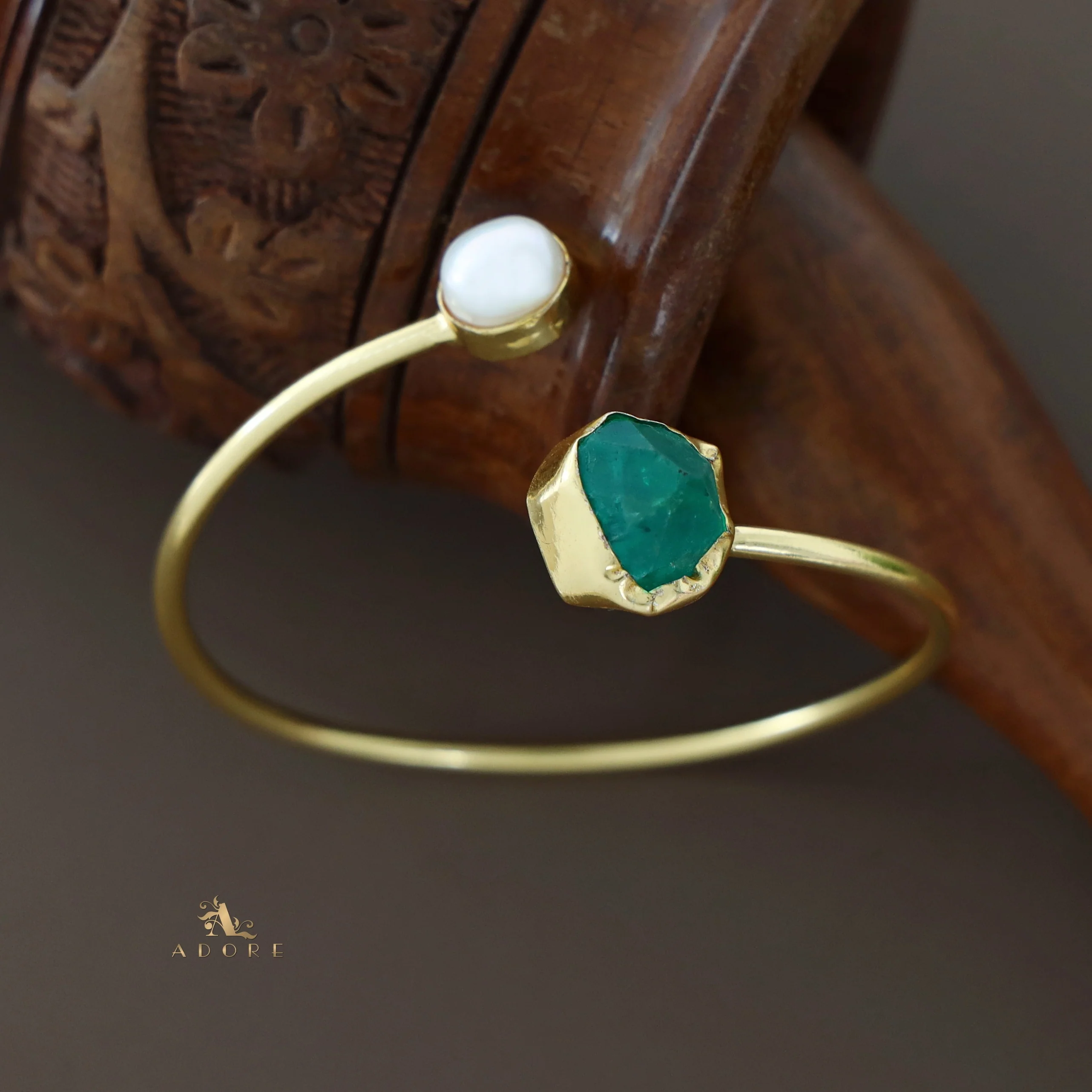 Libra Dyed & Raw Stone + Pearl Bangle - Image 28