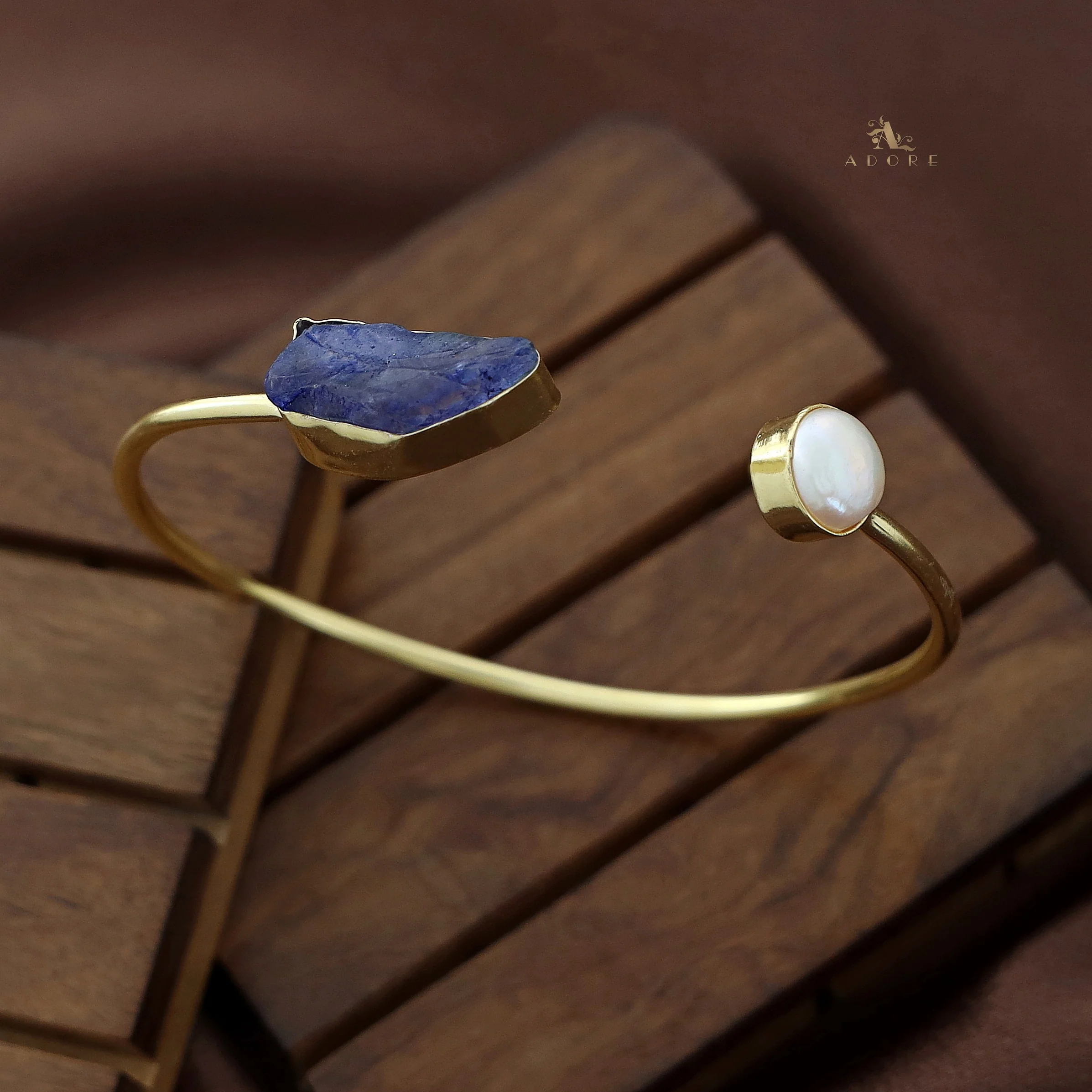 Libra Dyed & Raw Stone + Pearl Bangle - Image 30