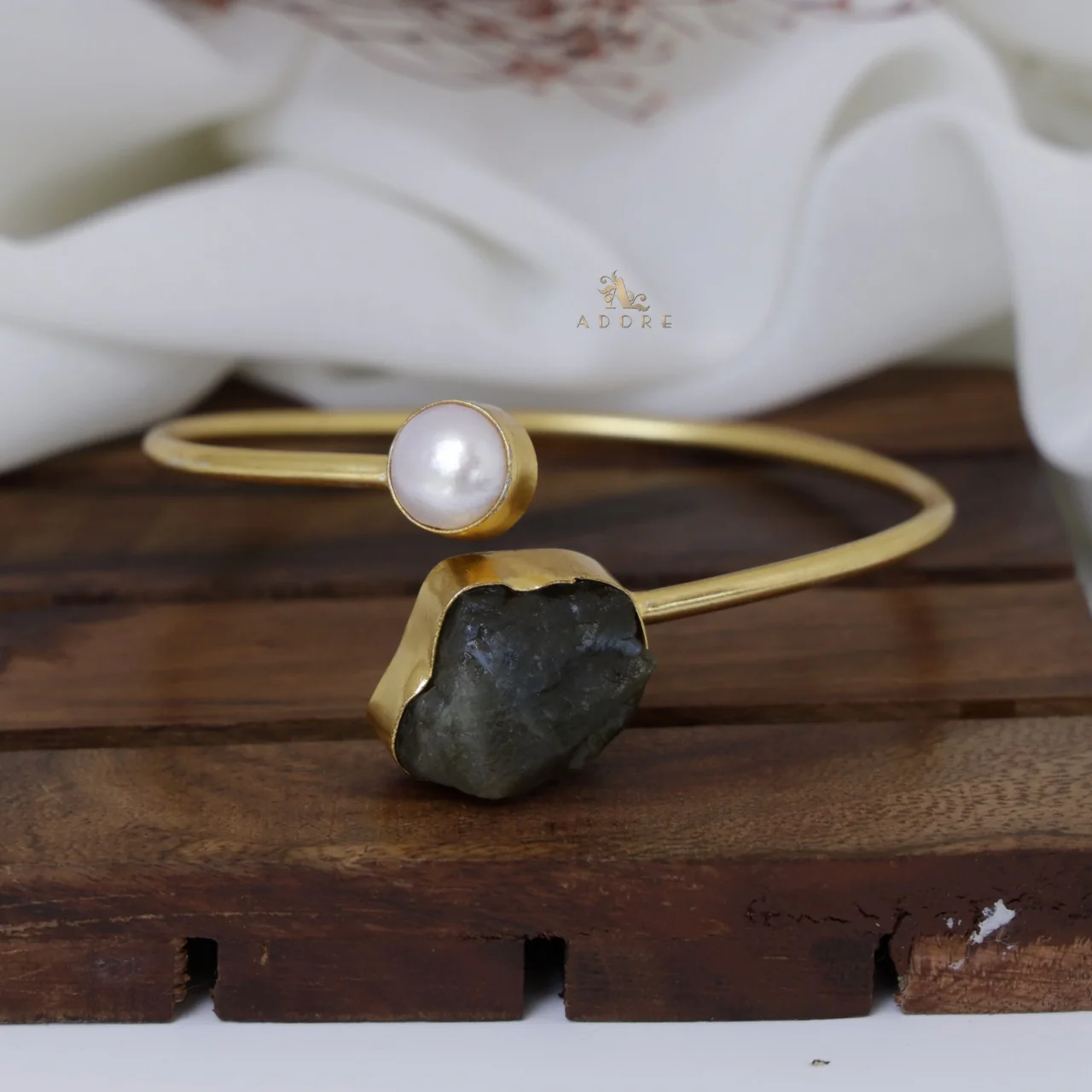 Libra Dyed & Raw Stone + Pearl Bangle - Image 31