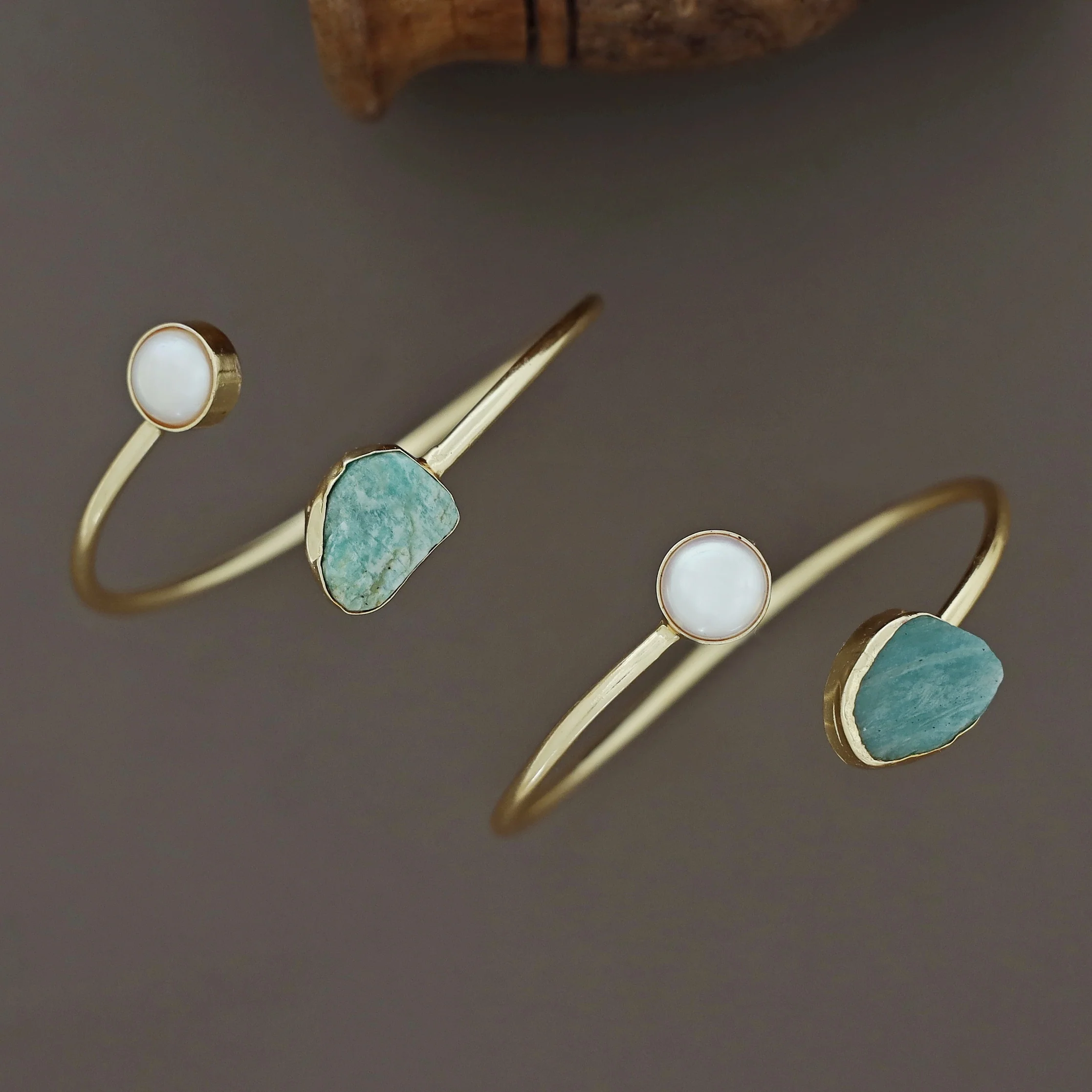 Libra Dyed & Raw Stone + Pearl Bangle - Image 32