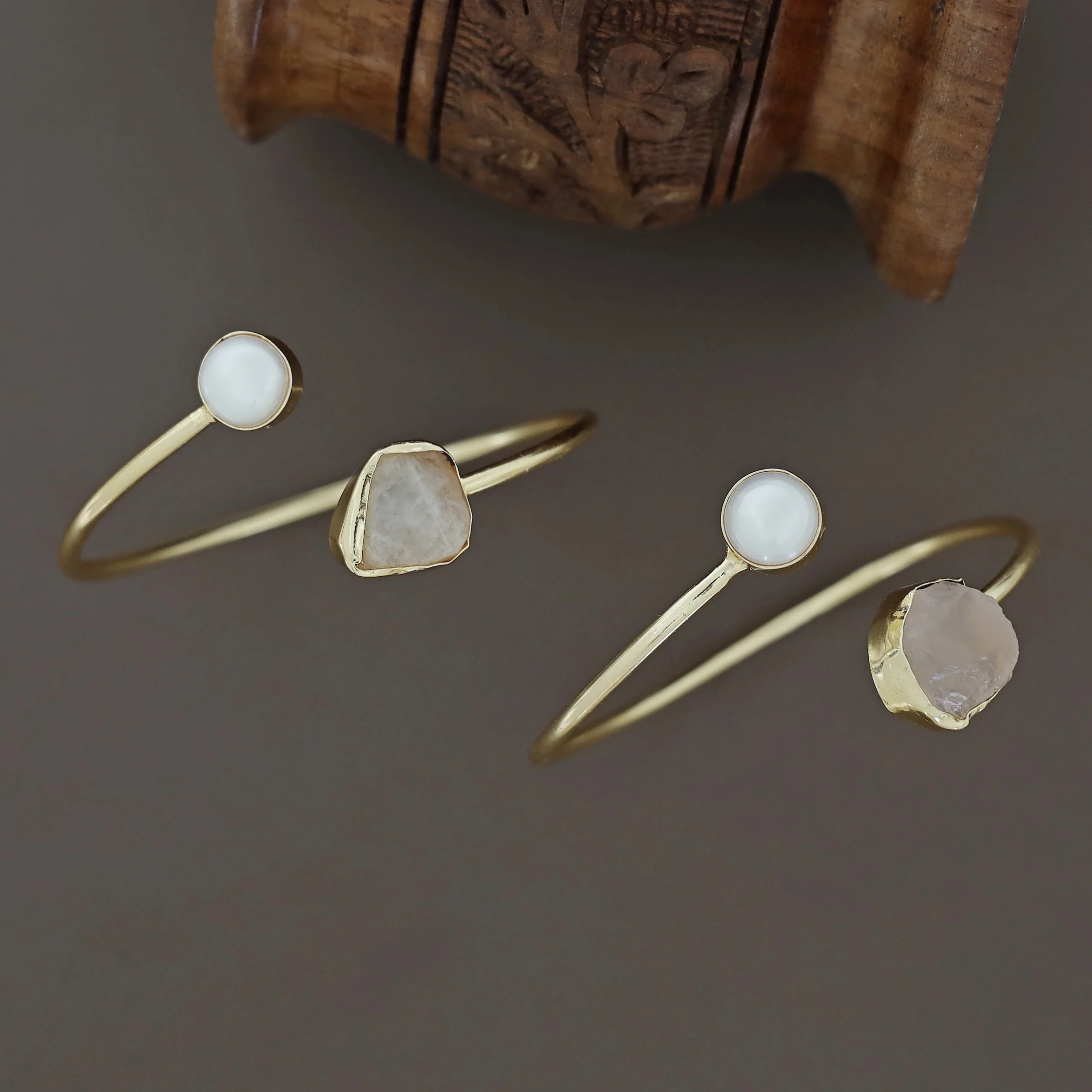 Libra Dyed & Raw Stone + Pearl Bangle - Image 33