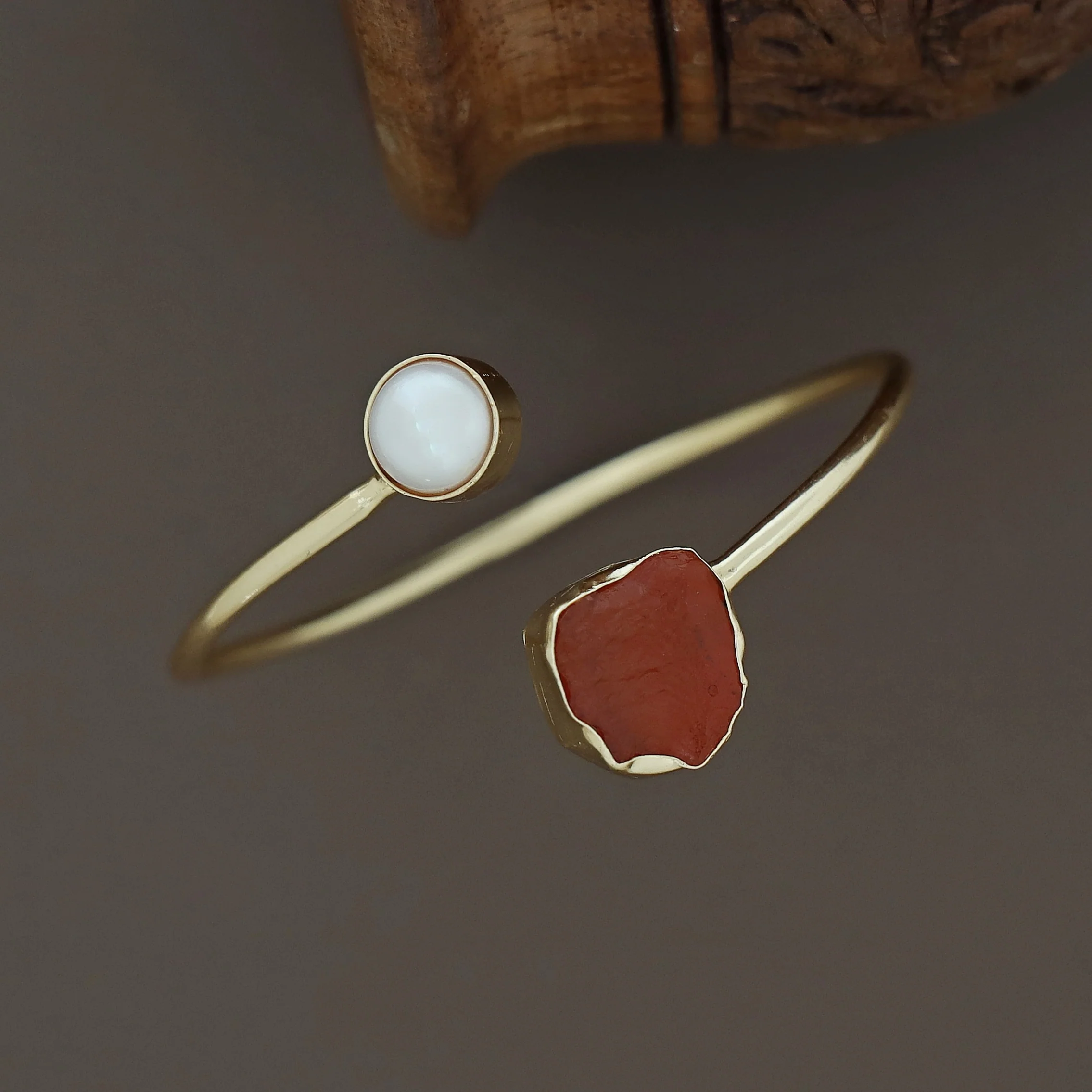 Libra Dyed & Raw Stone + Pearl Bangle - Image 34