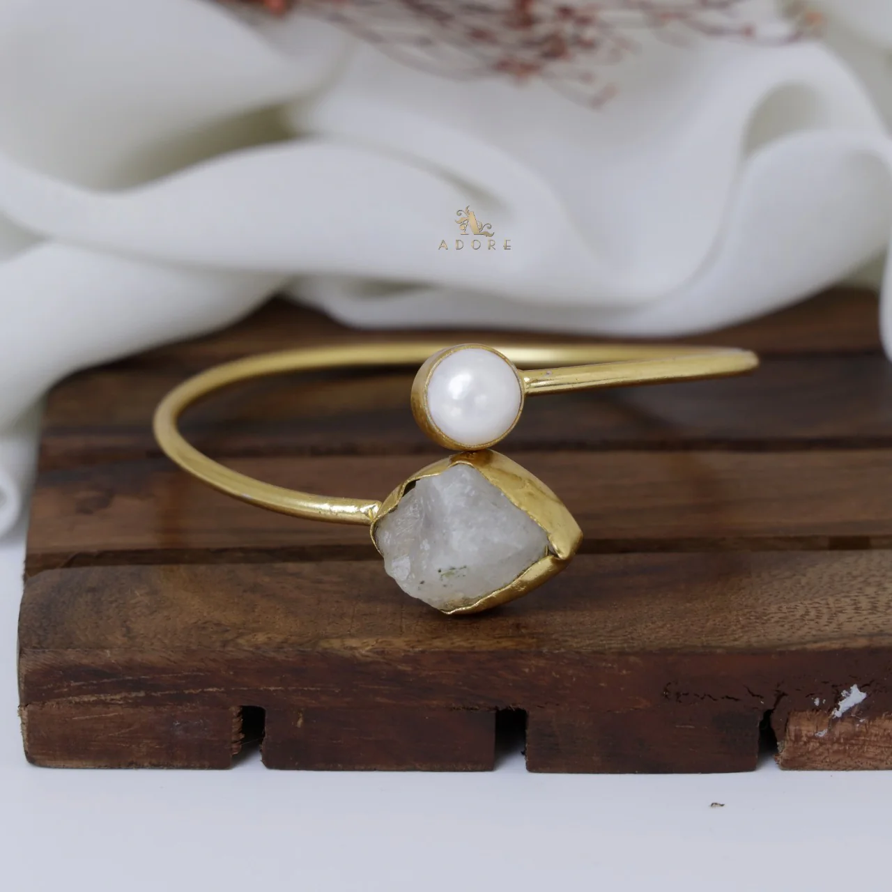 Libra Dyed & Raw Stone + Pearl Bangle - Image 35