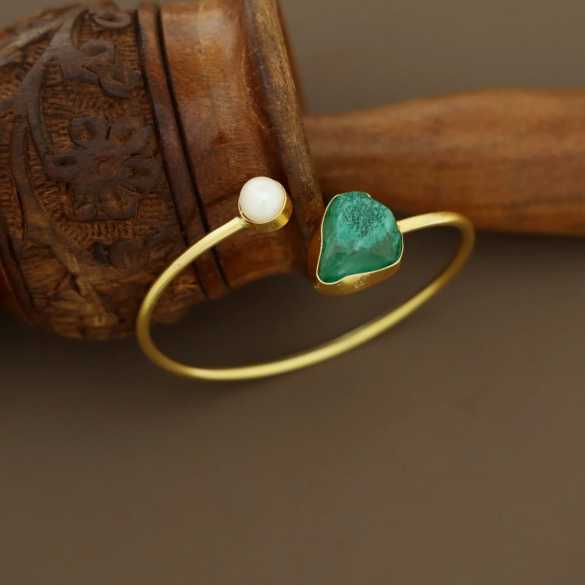 Libra Dyed & Raw Stone + Pearl Bangle - Image 38