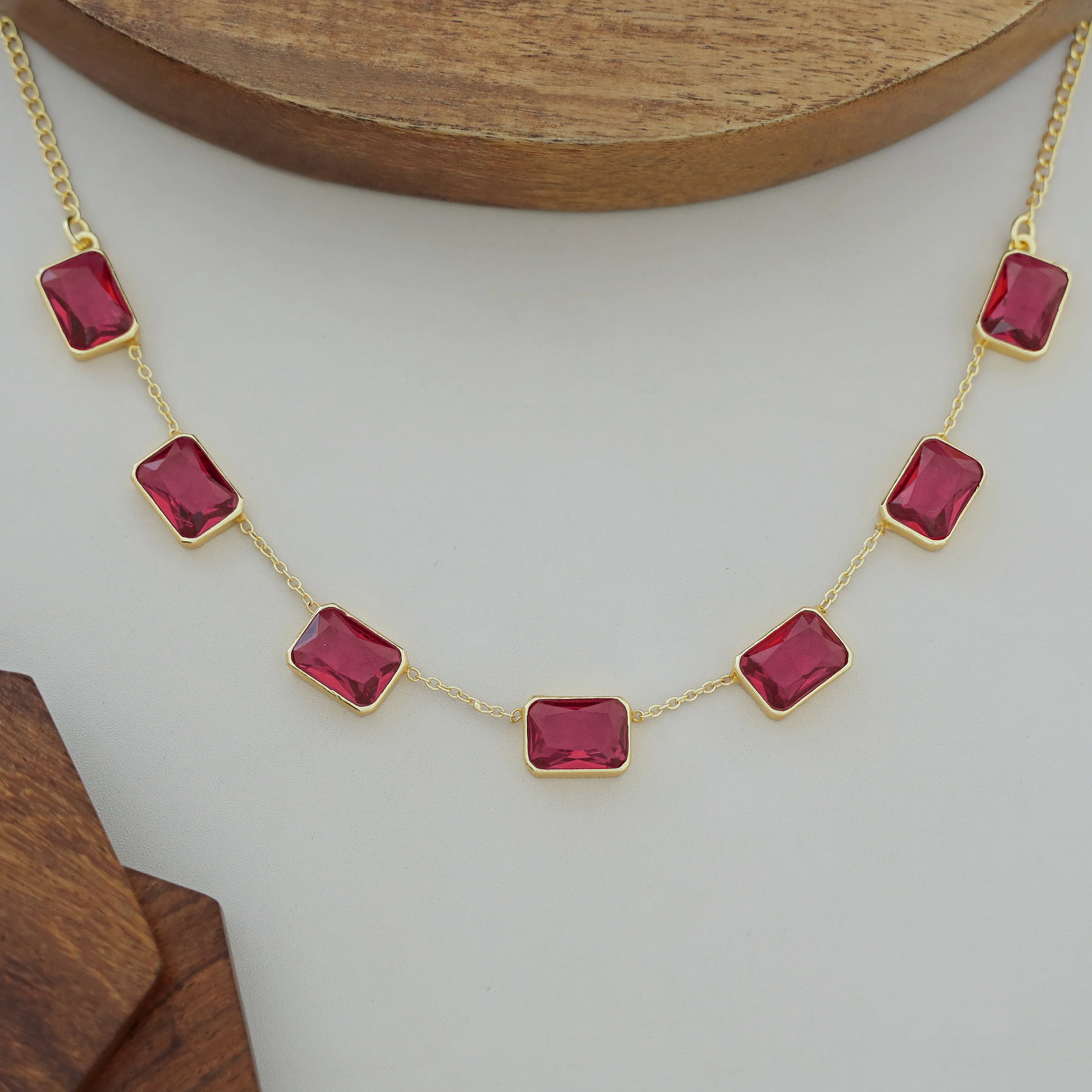 Lilith Glossy Rectangle 7 Stone Neckpiece - Image 11