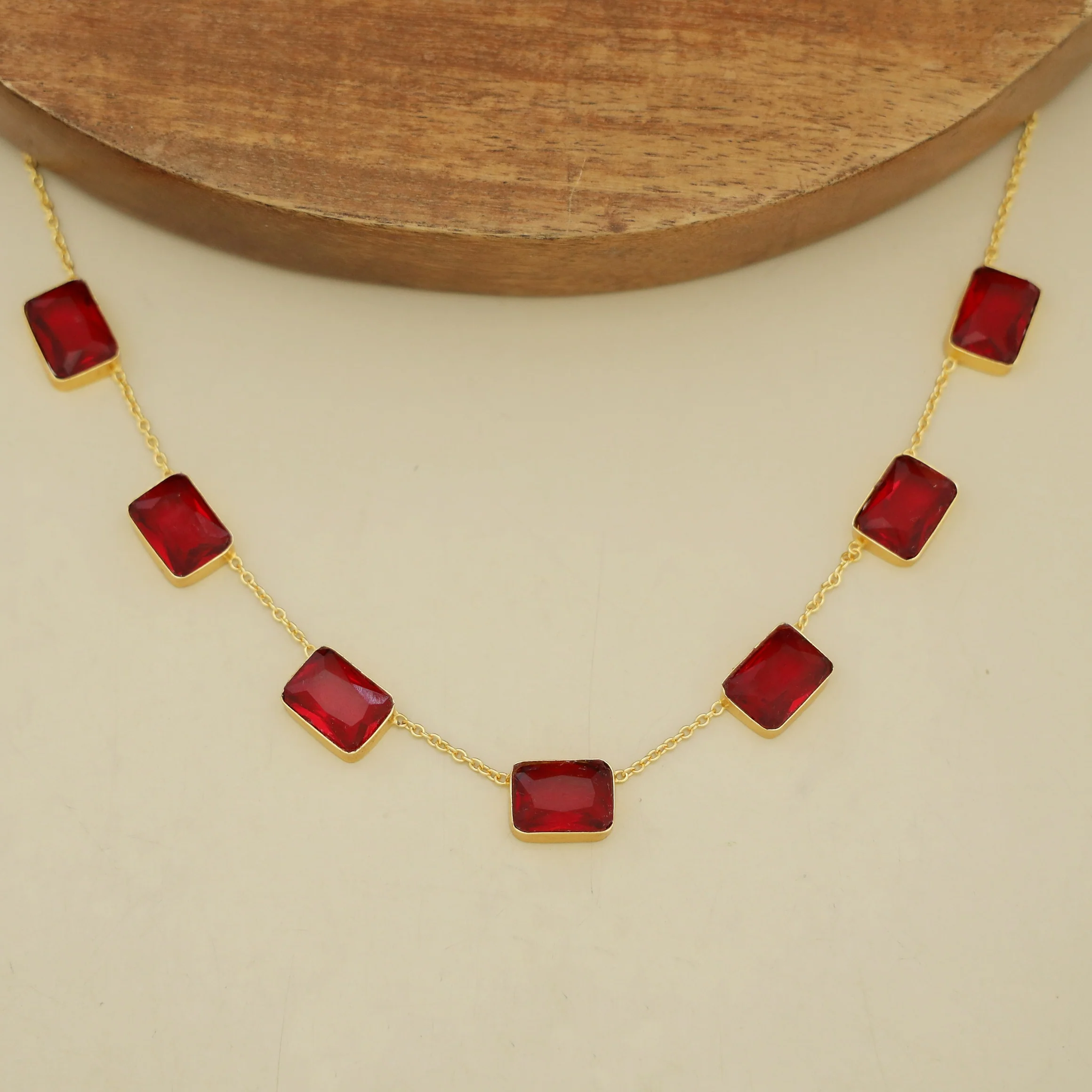 Lilith Glossy Rectangle 7 Stone Neckpiece - Image 3