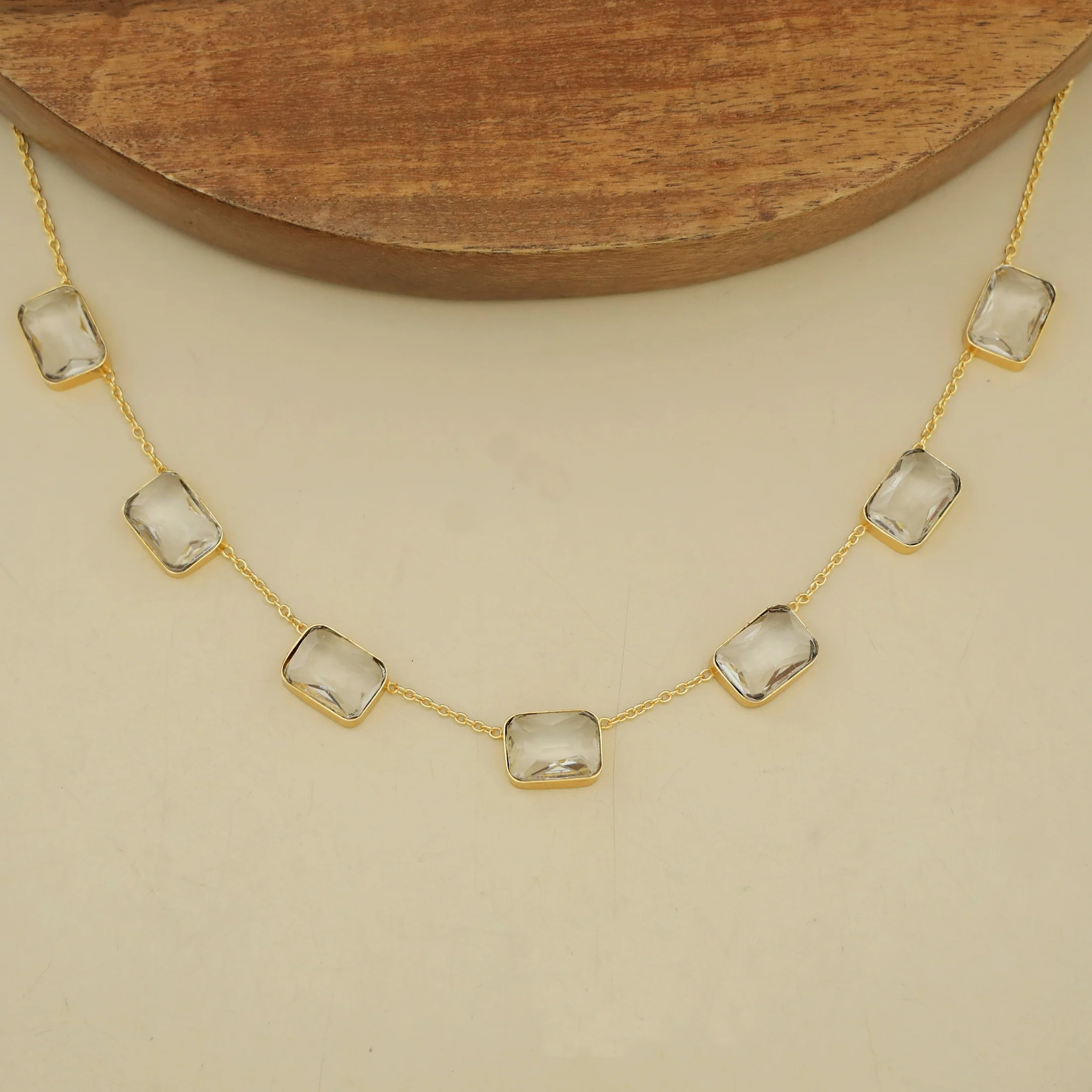 Lilith Glossy Rectangle 7 Stone Neckpiece - Image 6