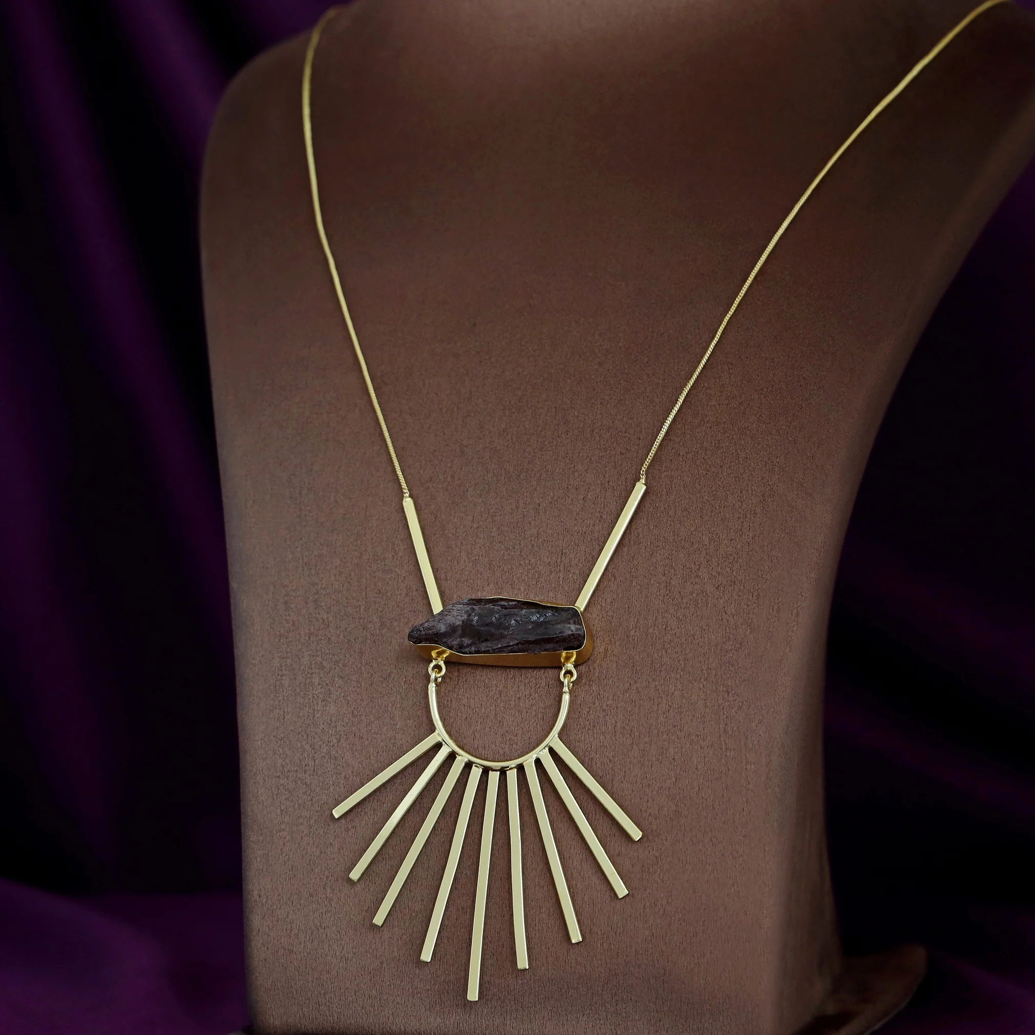 Lilou Golden Shower Dyed Stone Long Neckpiece - Image 7