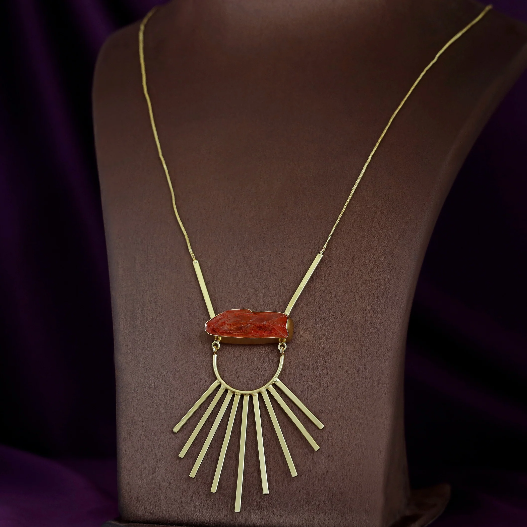 Lilou Golden Shower Dyed Stone Long Neckpiece - Image 8