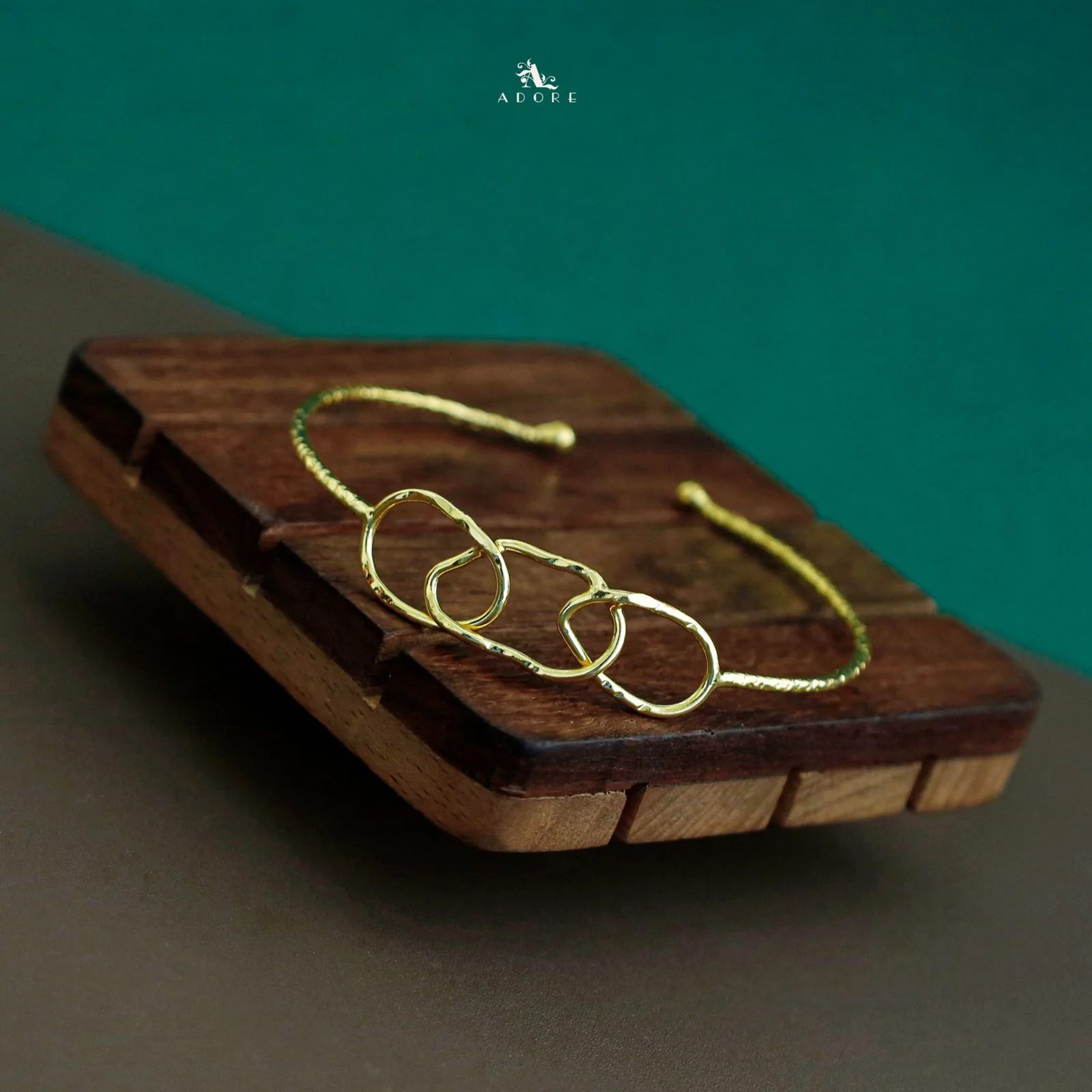 Linta Golden Hammered Bangle - Image 2