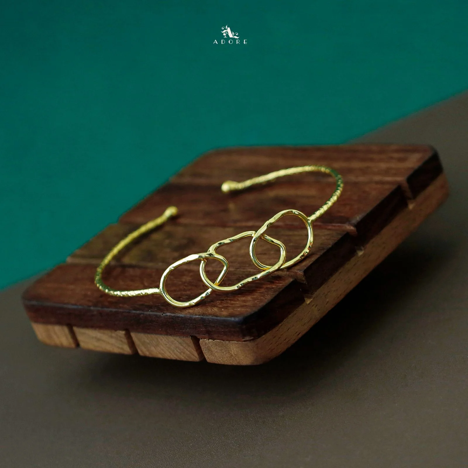 Linta Golden Hammered Bangle - Image 3