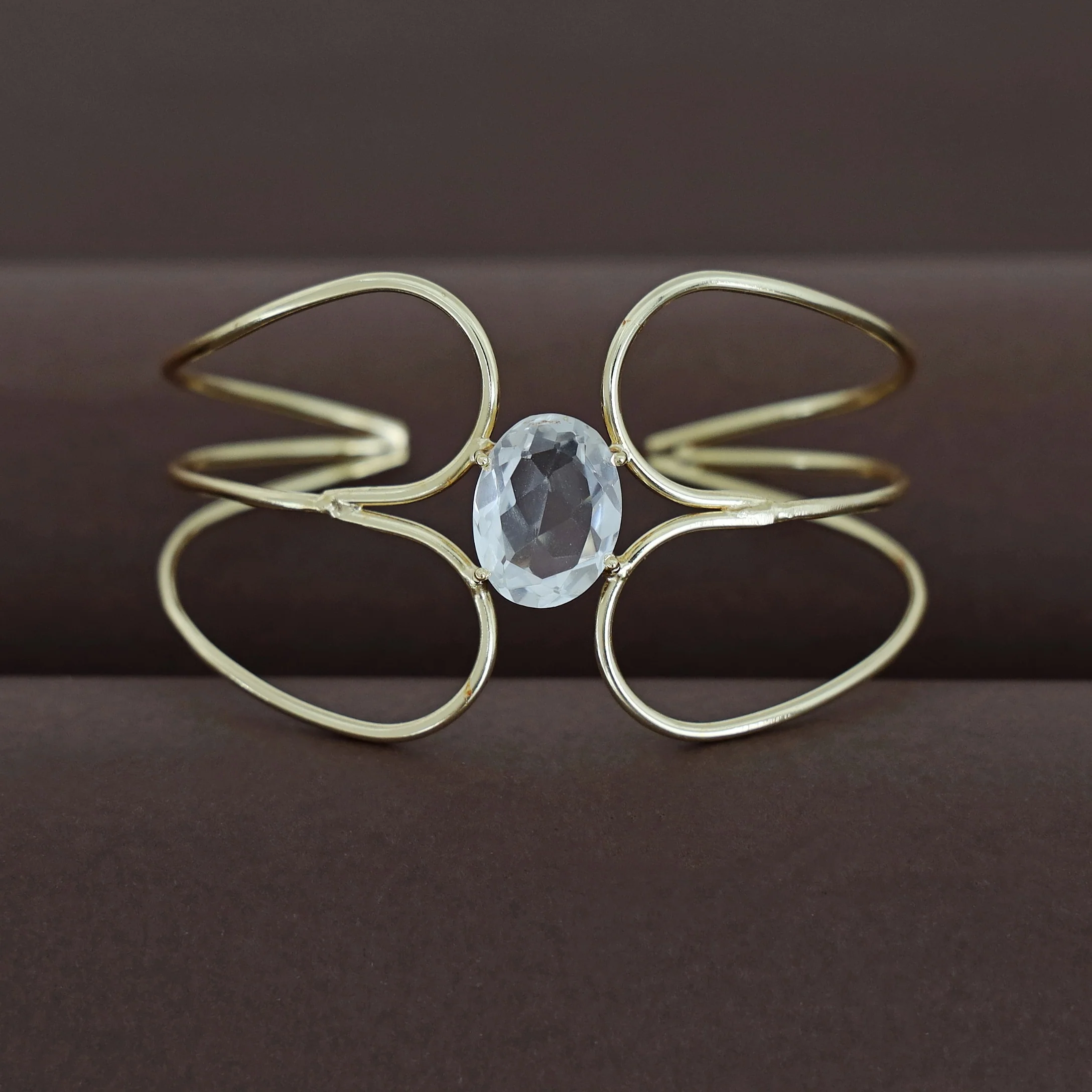 Lisa Golden Tri Layer Glossy Bangle - Image 4