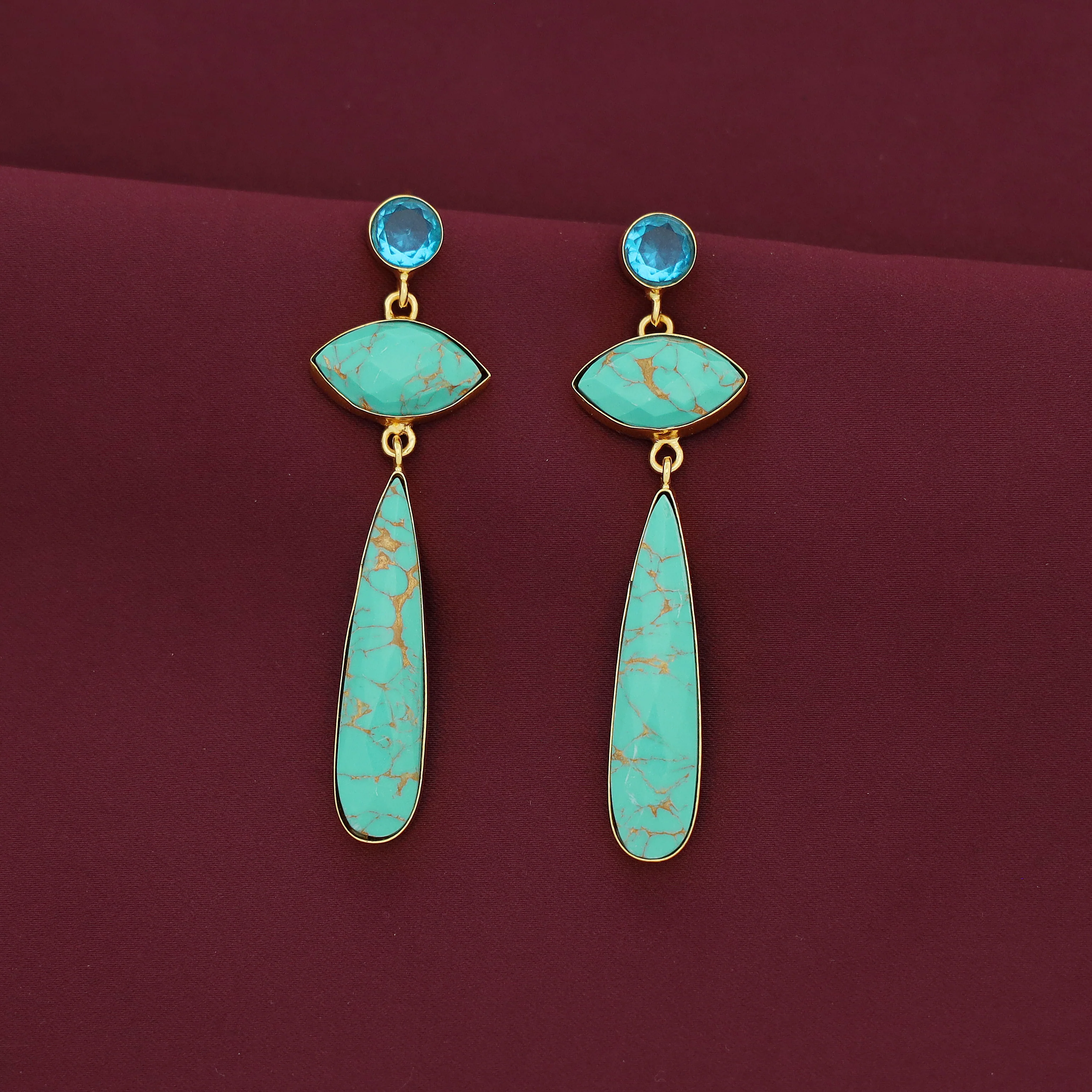 Lona Circle + Long Drop Earring - Image 2