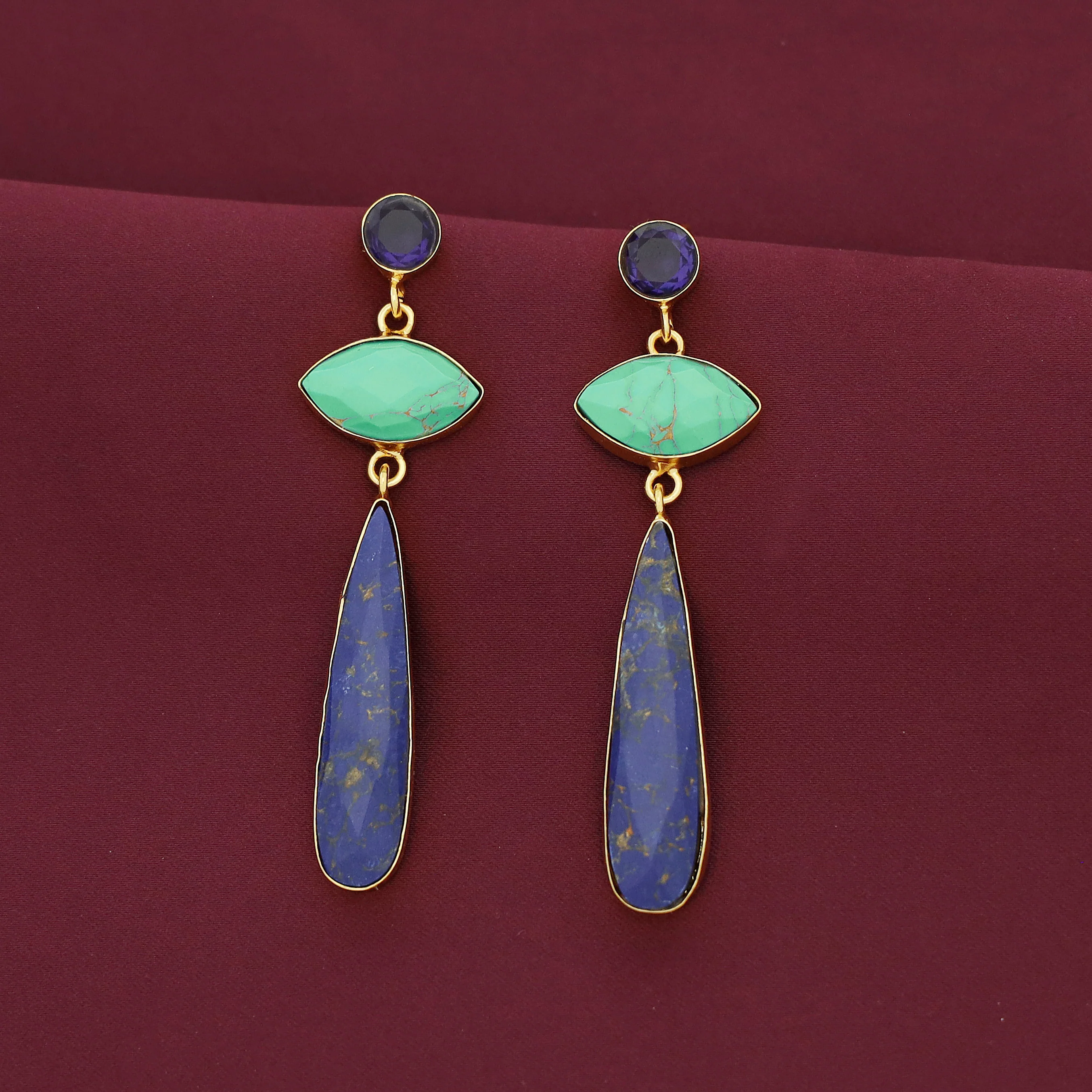 Lona Circle + Long Drop Earring - Image 3