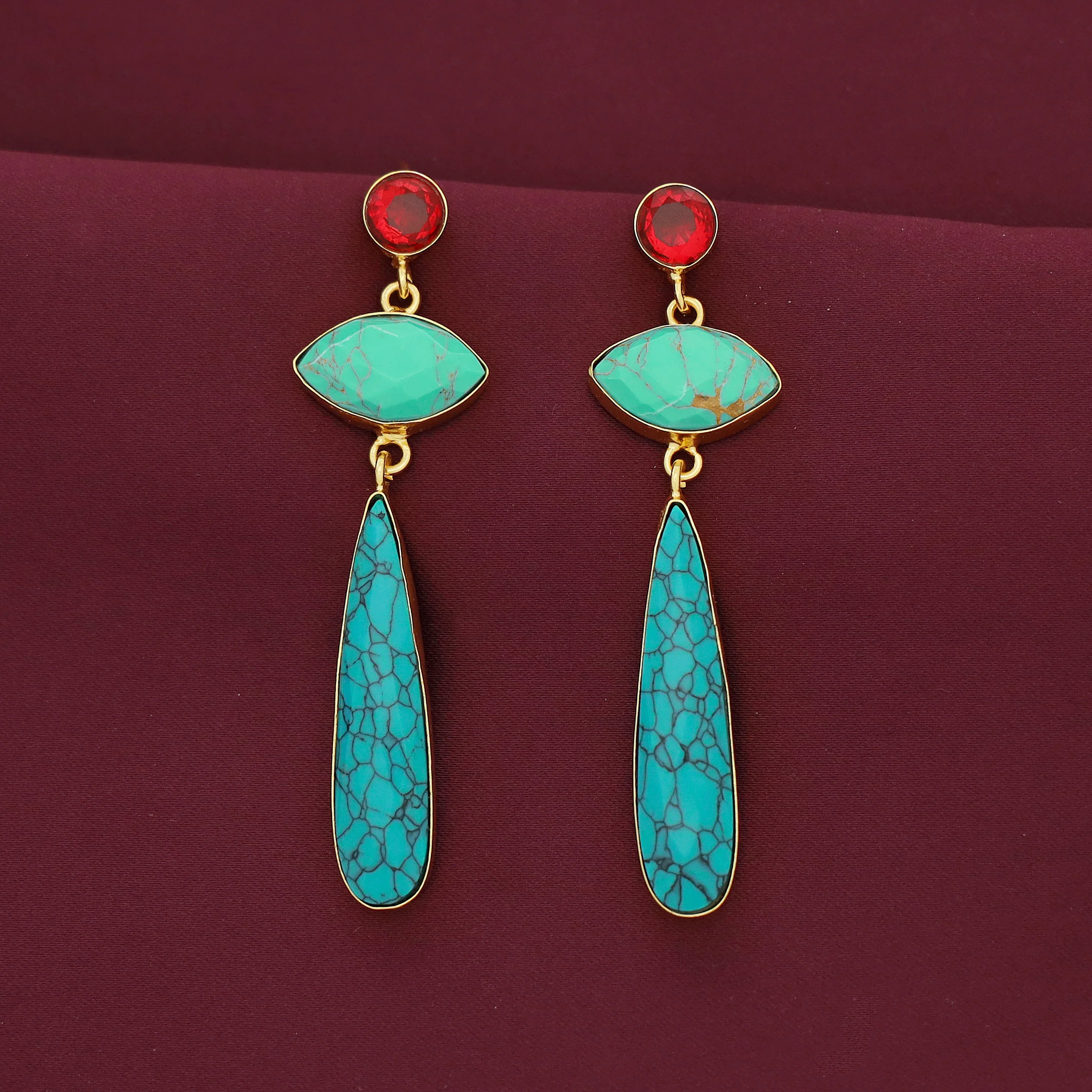 Lona Circle + Long Drop Earring - Image 4
