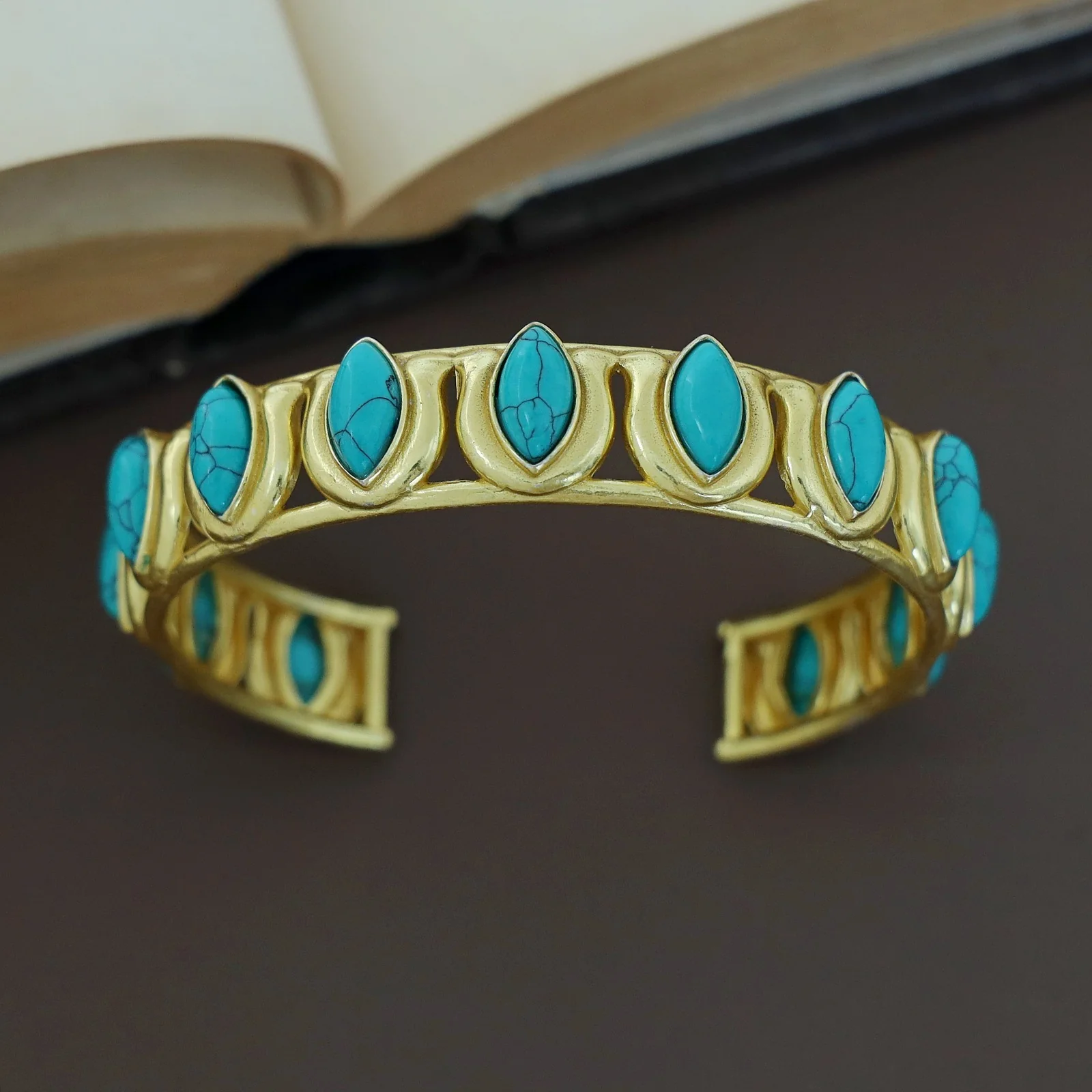 Loretta Golden Ellipse Bangle - Image 2