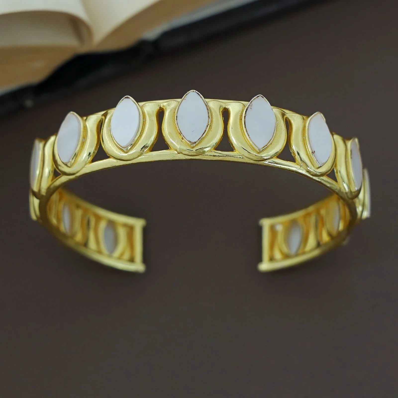Loretta Golden Ellipse Bangle - Image 3