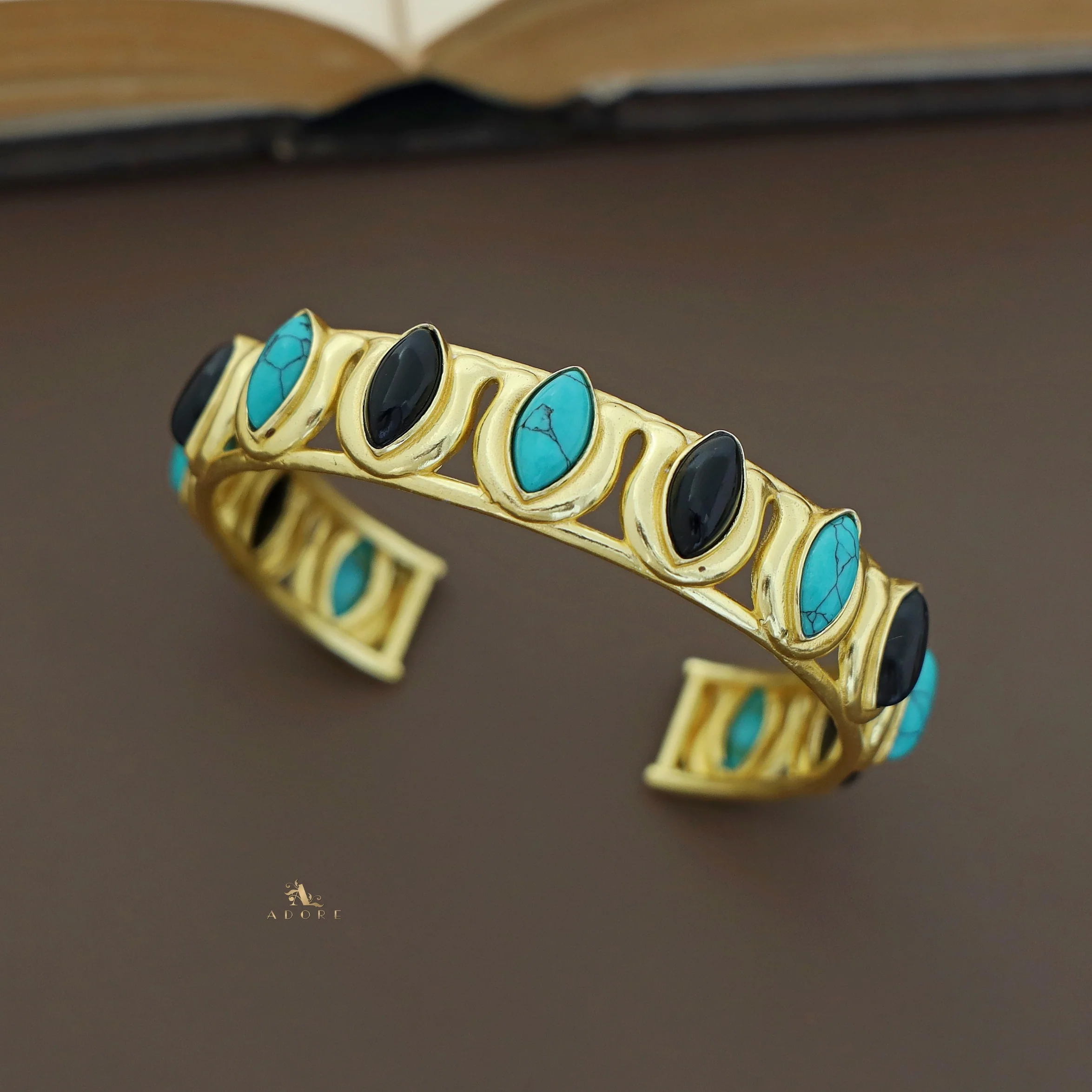 Loretta Golden Ellipse Bangle - Image 6