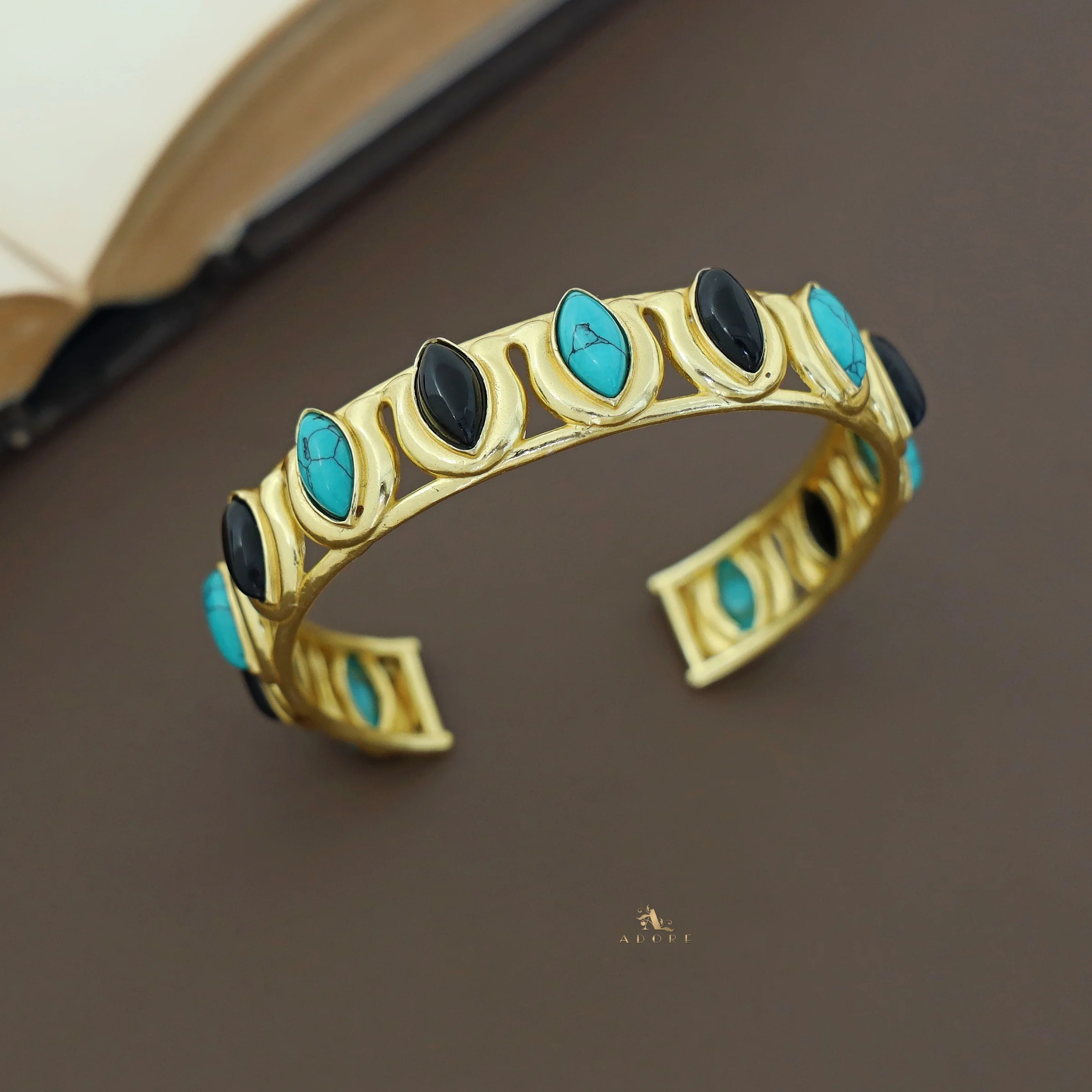Loretta Golden Ellipse Bangle - Image 8