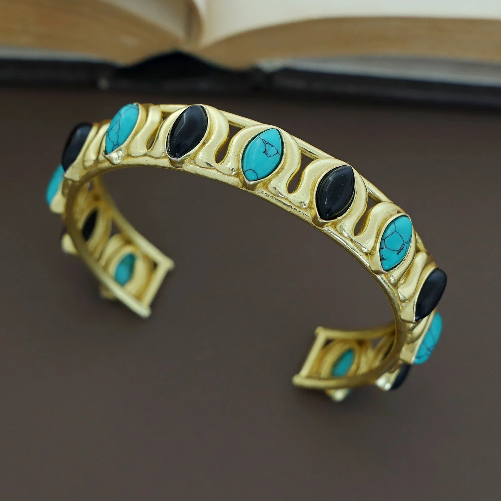 Loretta Golden Ellipse Bangle - Image 9