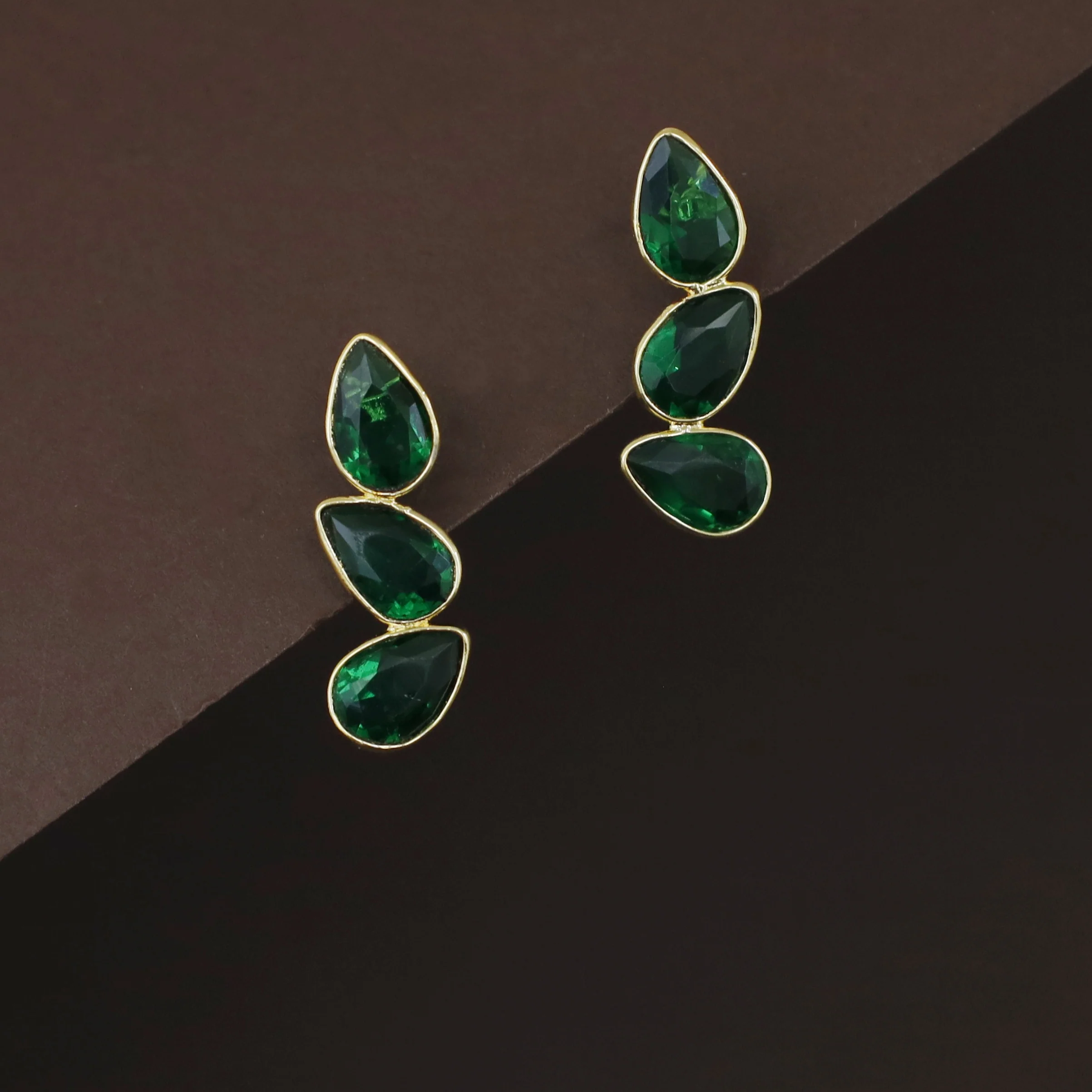 Louise Mini Tri Drop Glossy Rooster Earring - Image 2