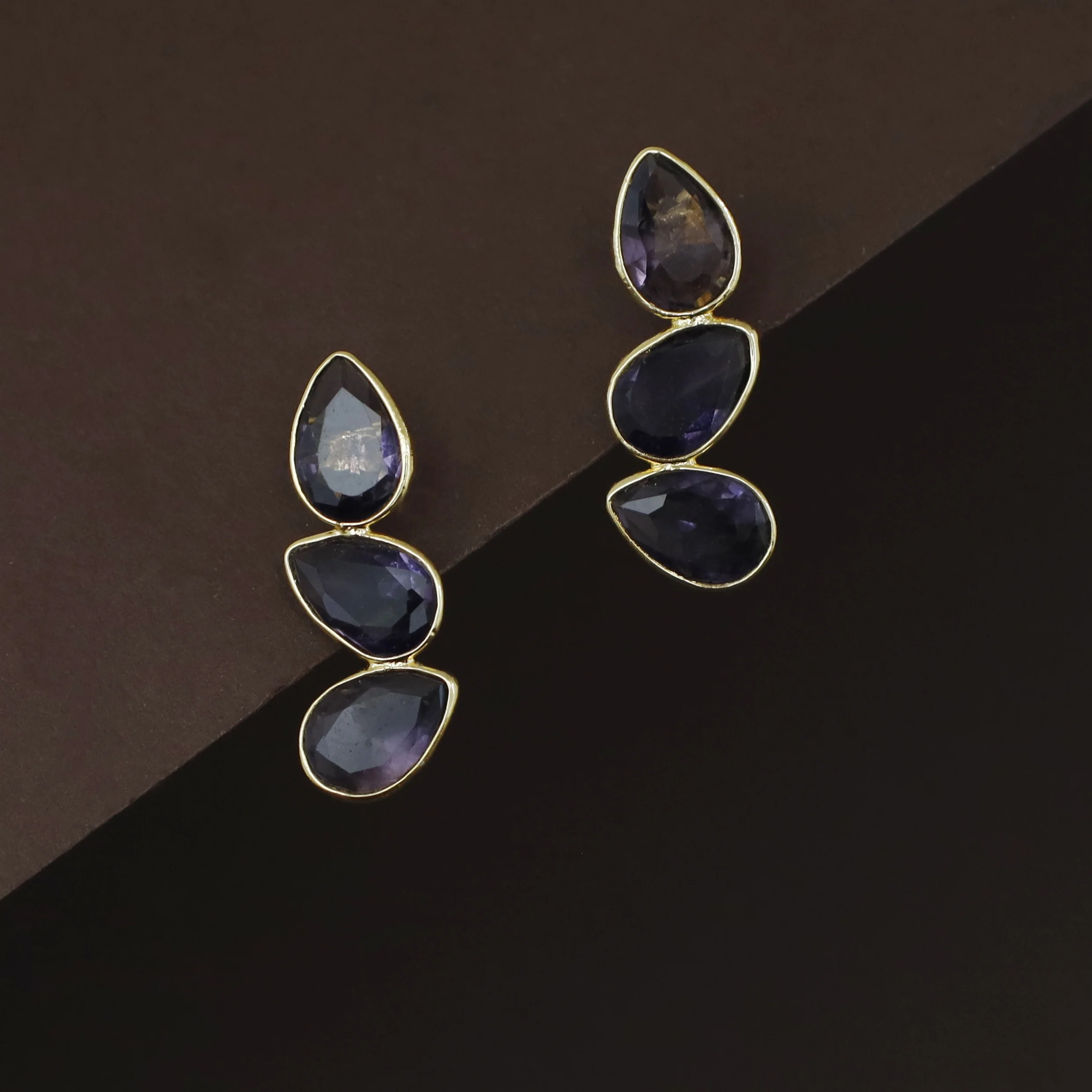 Louise Mini Tri Drop Glossy Rooster Earring - Image 5